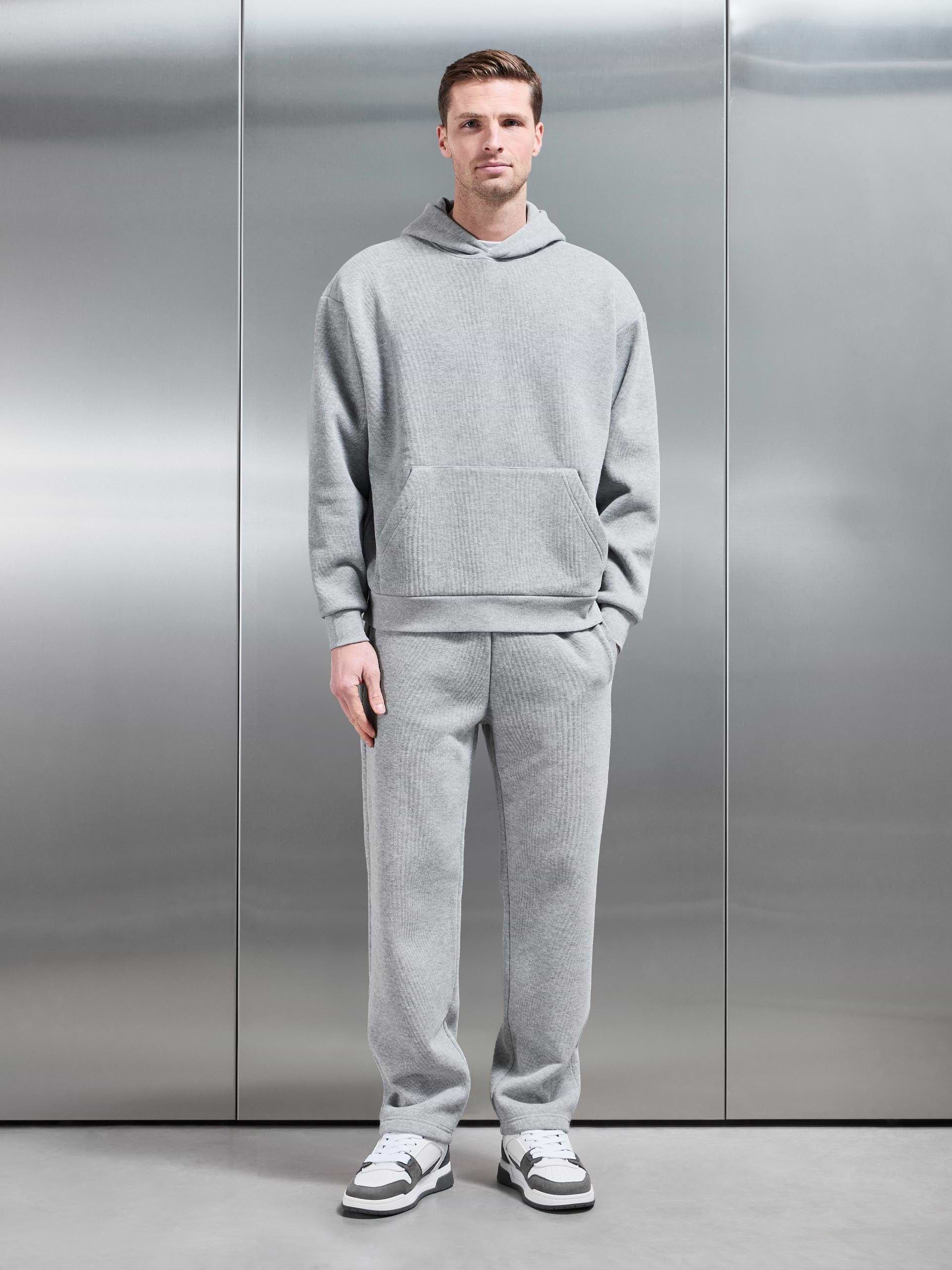 Mens Oversized Hoodie in Marl Grey