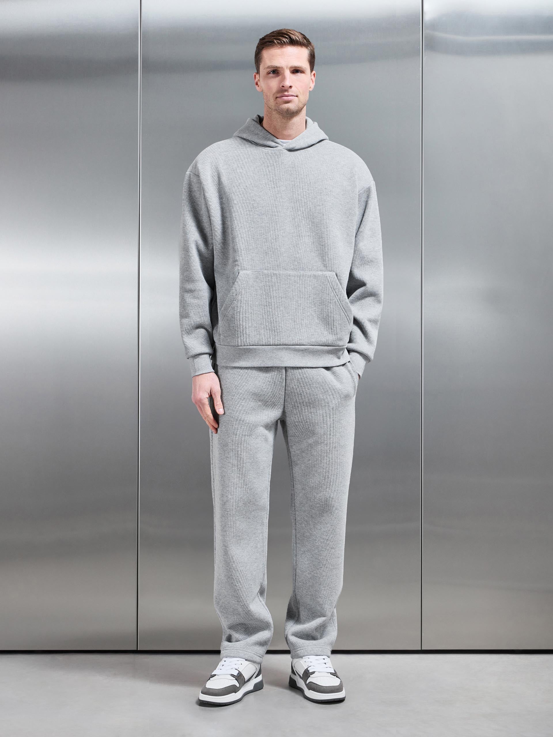Mens Oversized Hoodie in Marl Grey