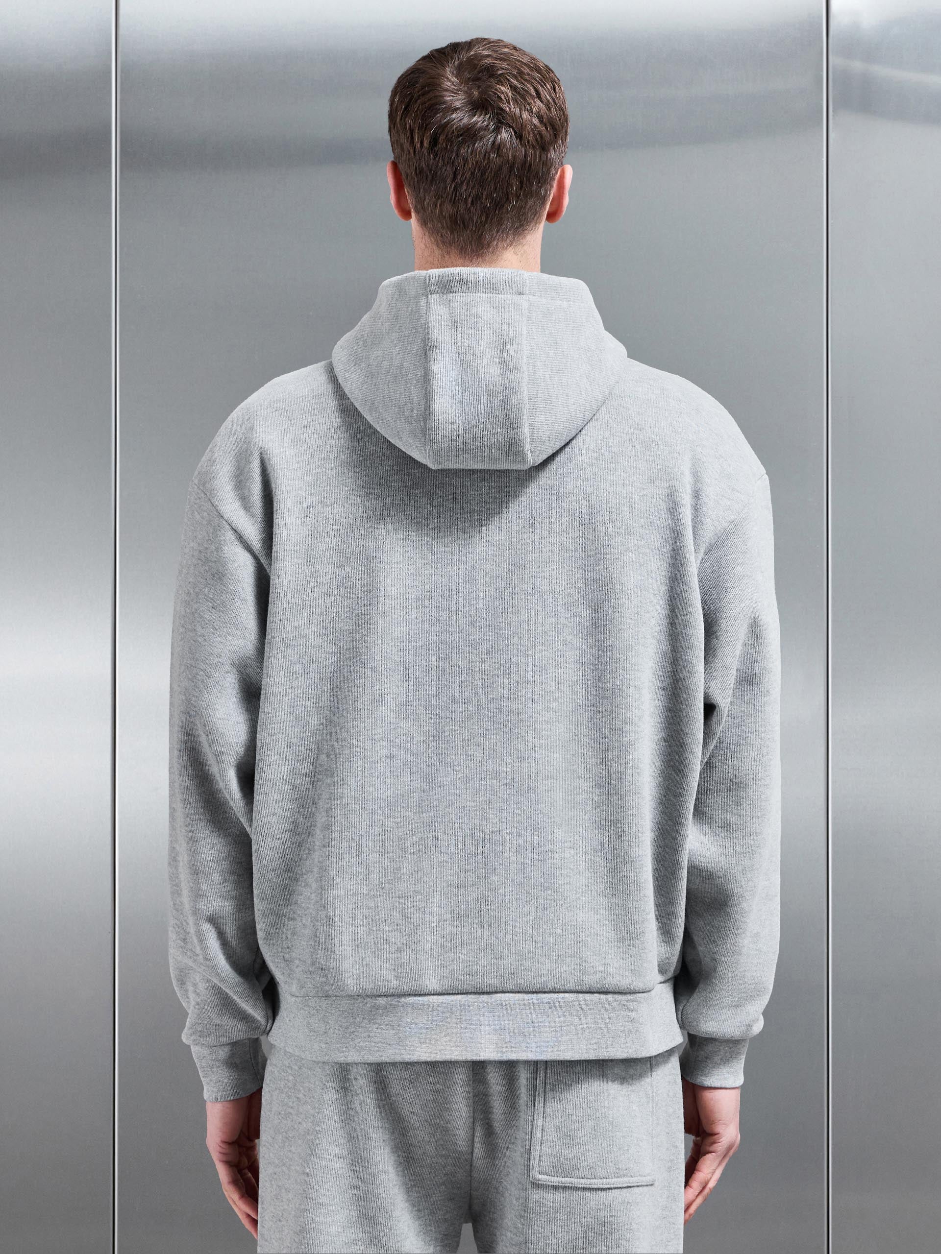 Mens Oversized Hoodie in Marl Grey