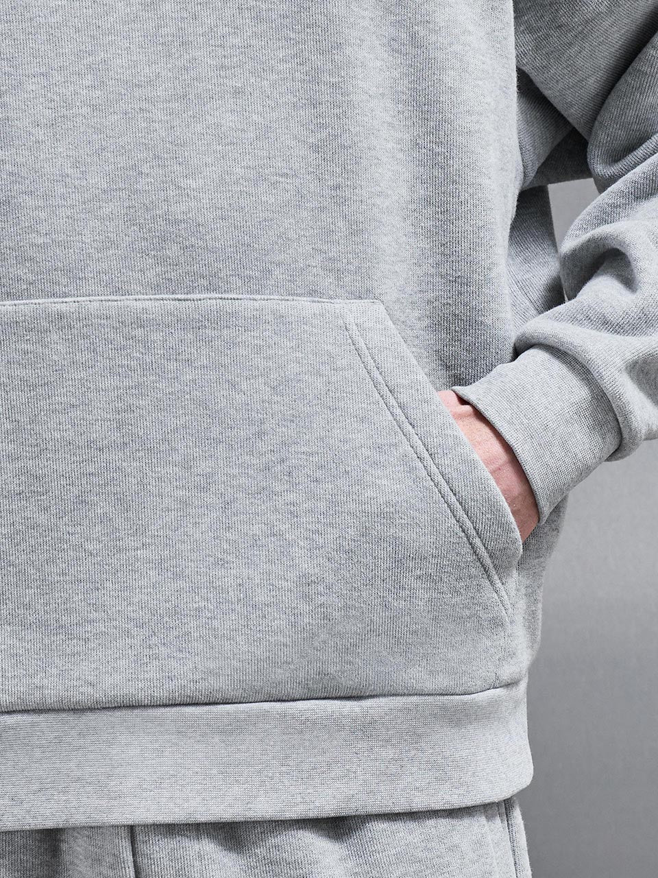 Mens Oversized Hoodie in Marl Grey