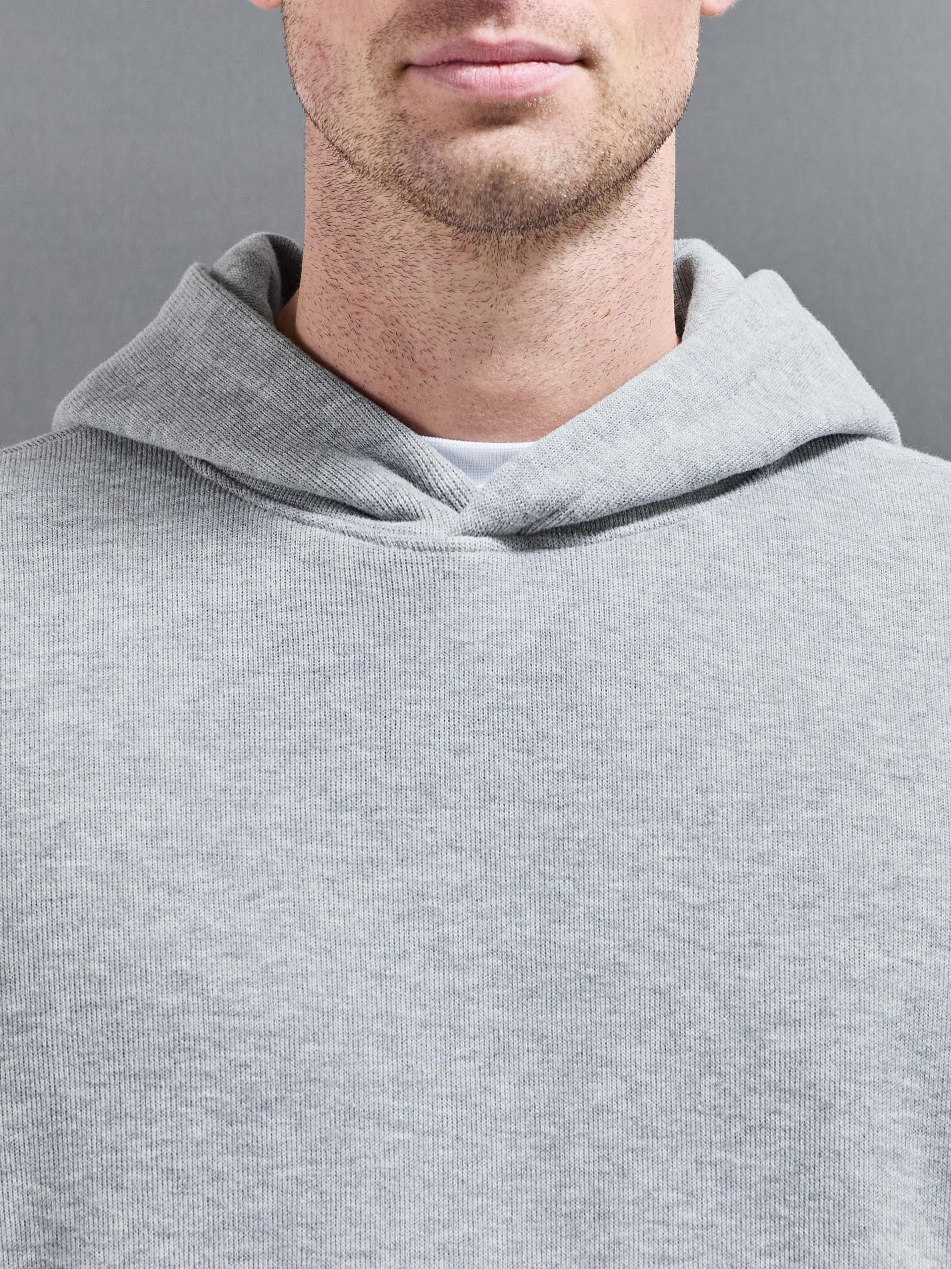 Mens Oversized Hoodie in Marl Grey
