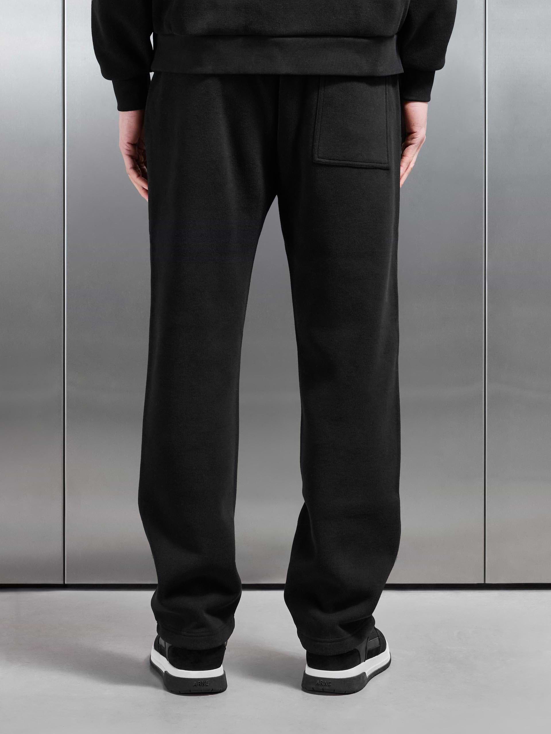 Oversized Open Hem Jogger in Black