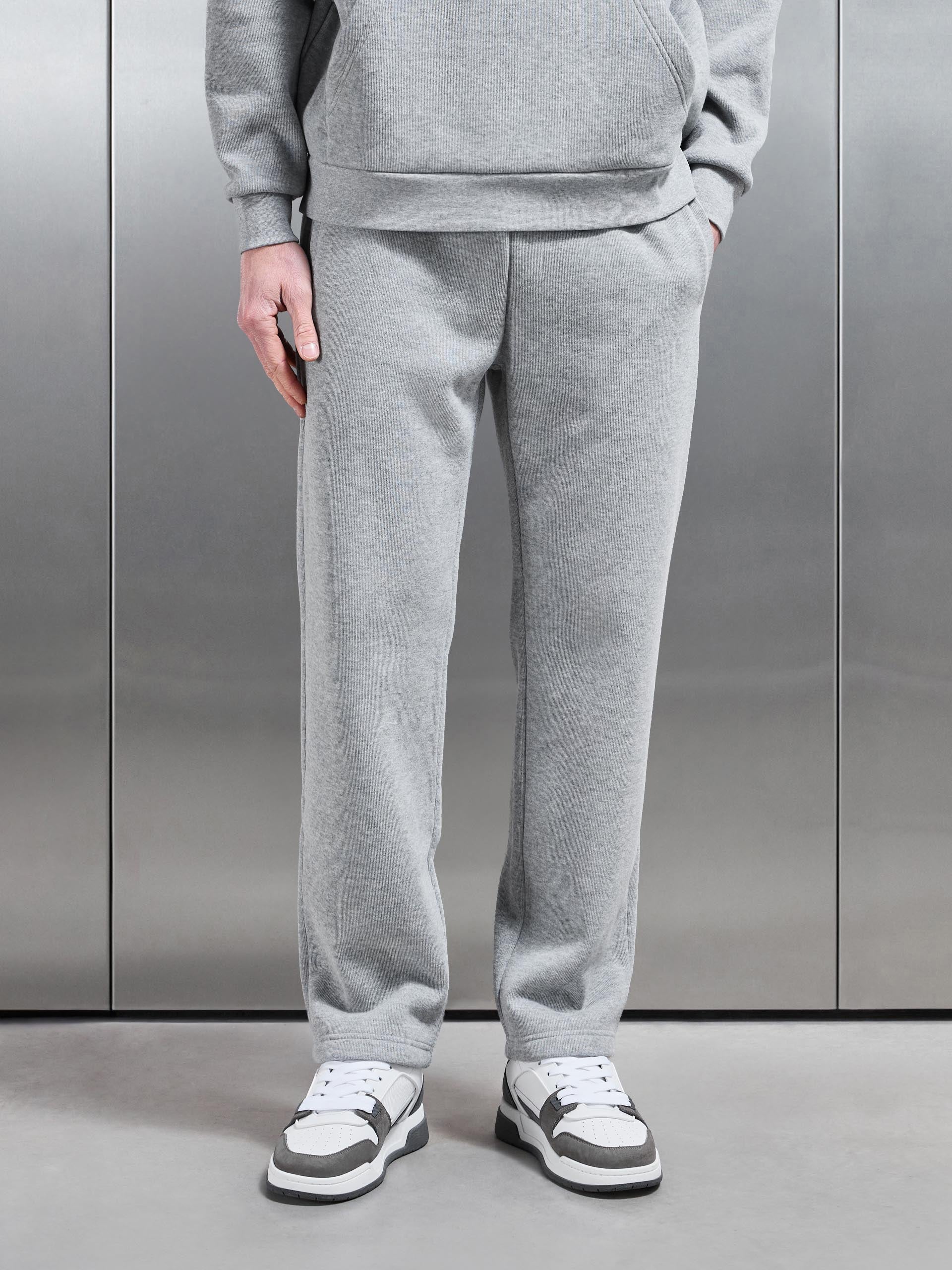 Mens Oversized Open Hem Jogger in Marl Grey