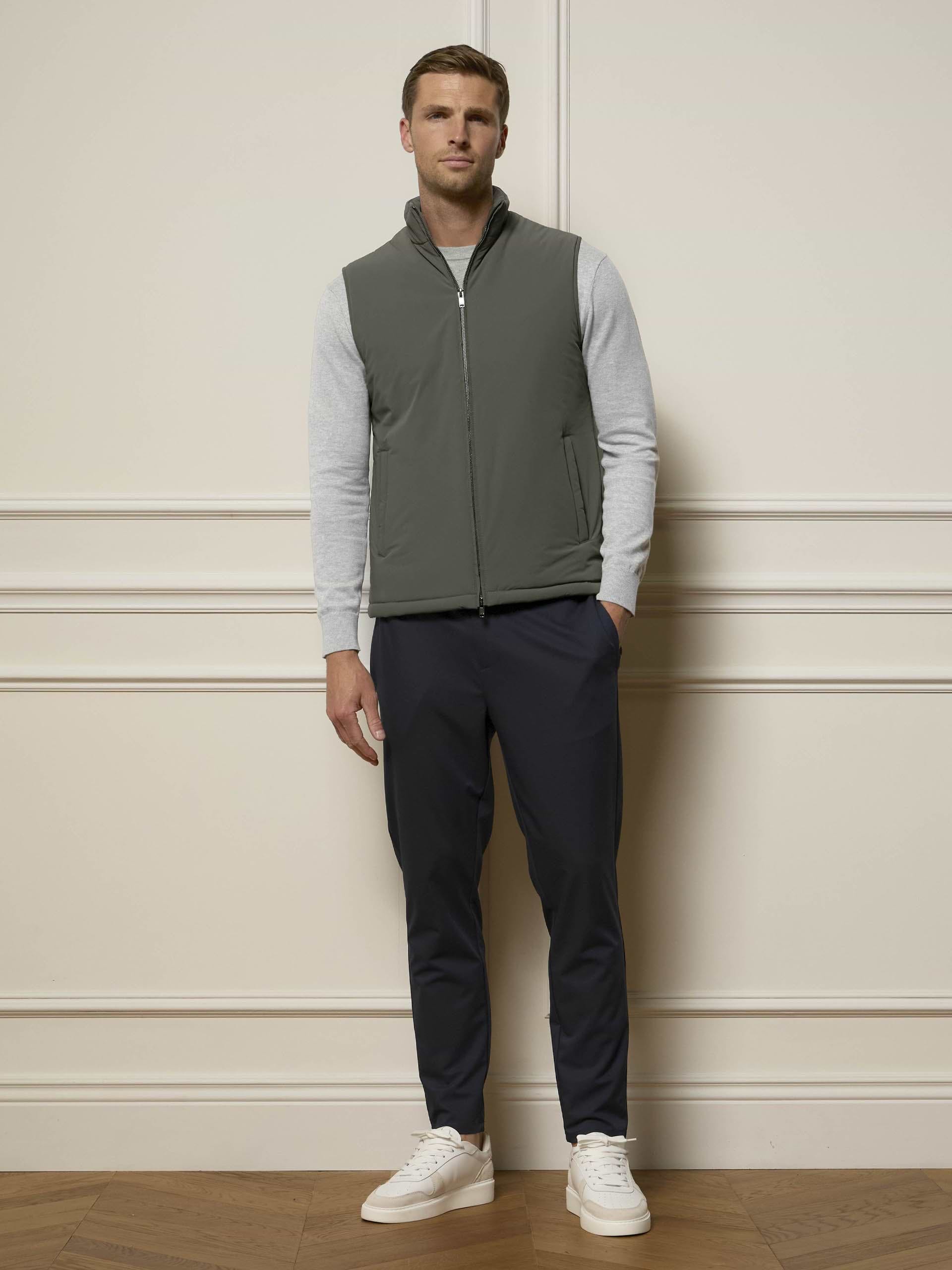 Mens Padded Shell Gilet in Olive