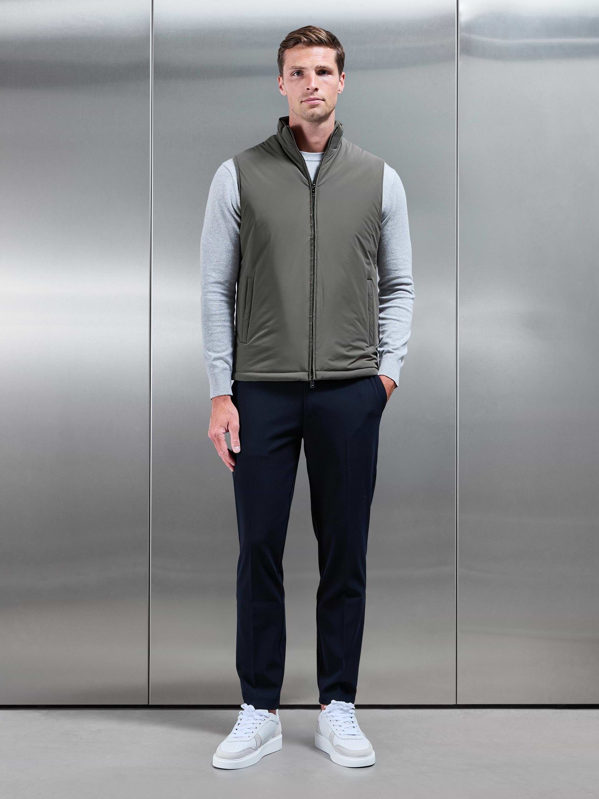 Padded Shell Gilet in Olive