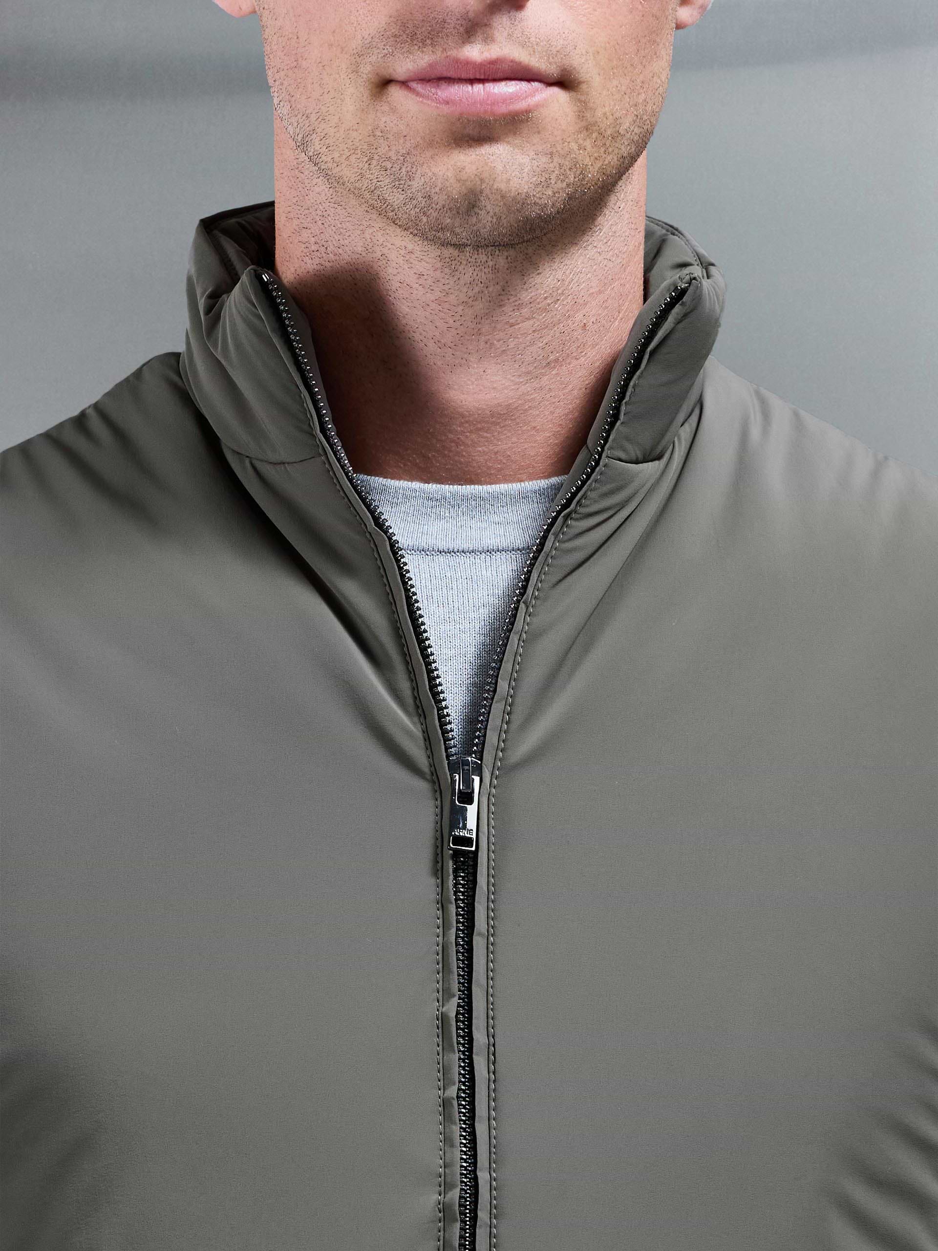 Padded Shell Gilet in Olive