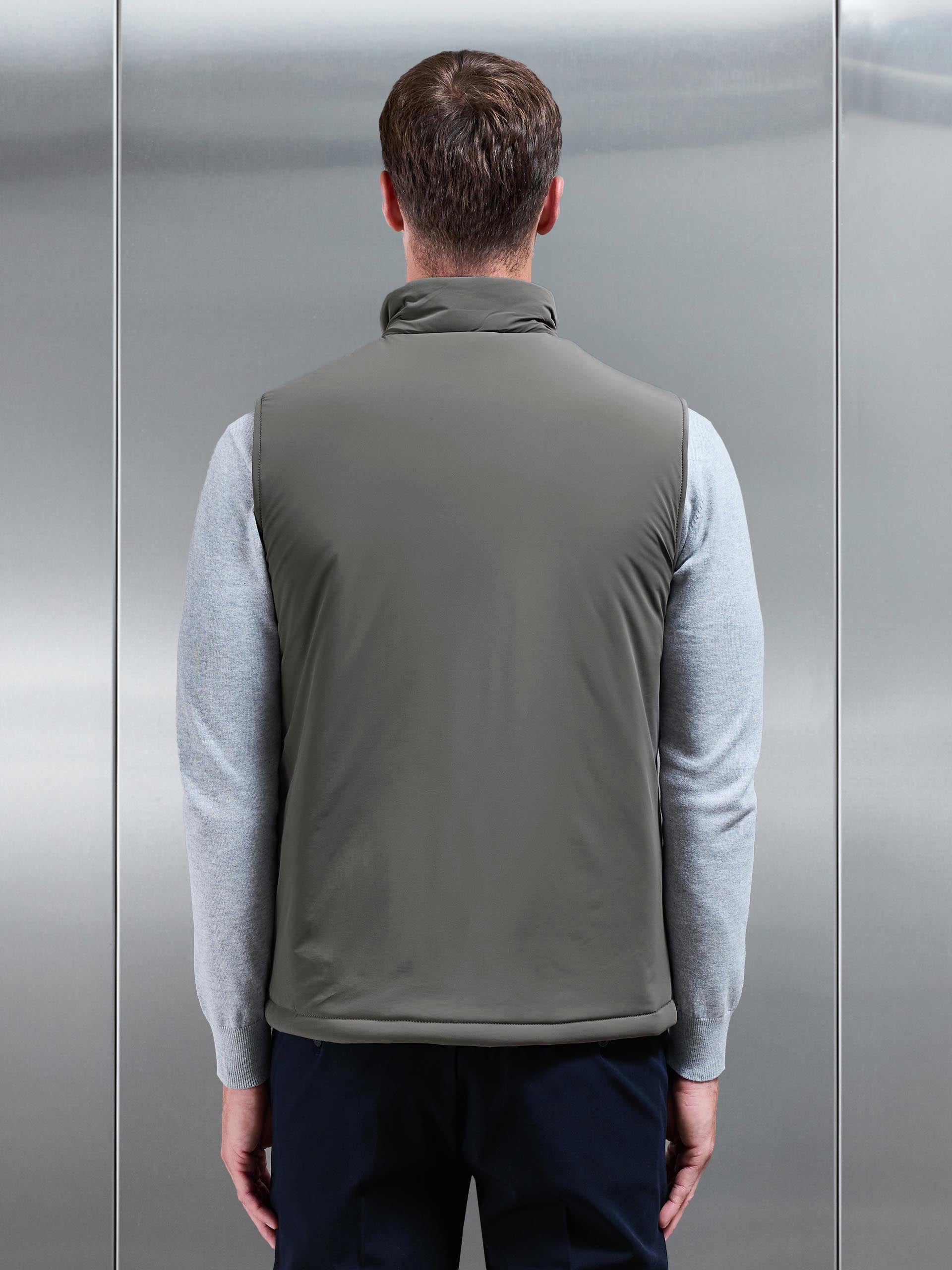 Mens Padded Shell Gilet in Olive