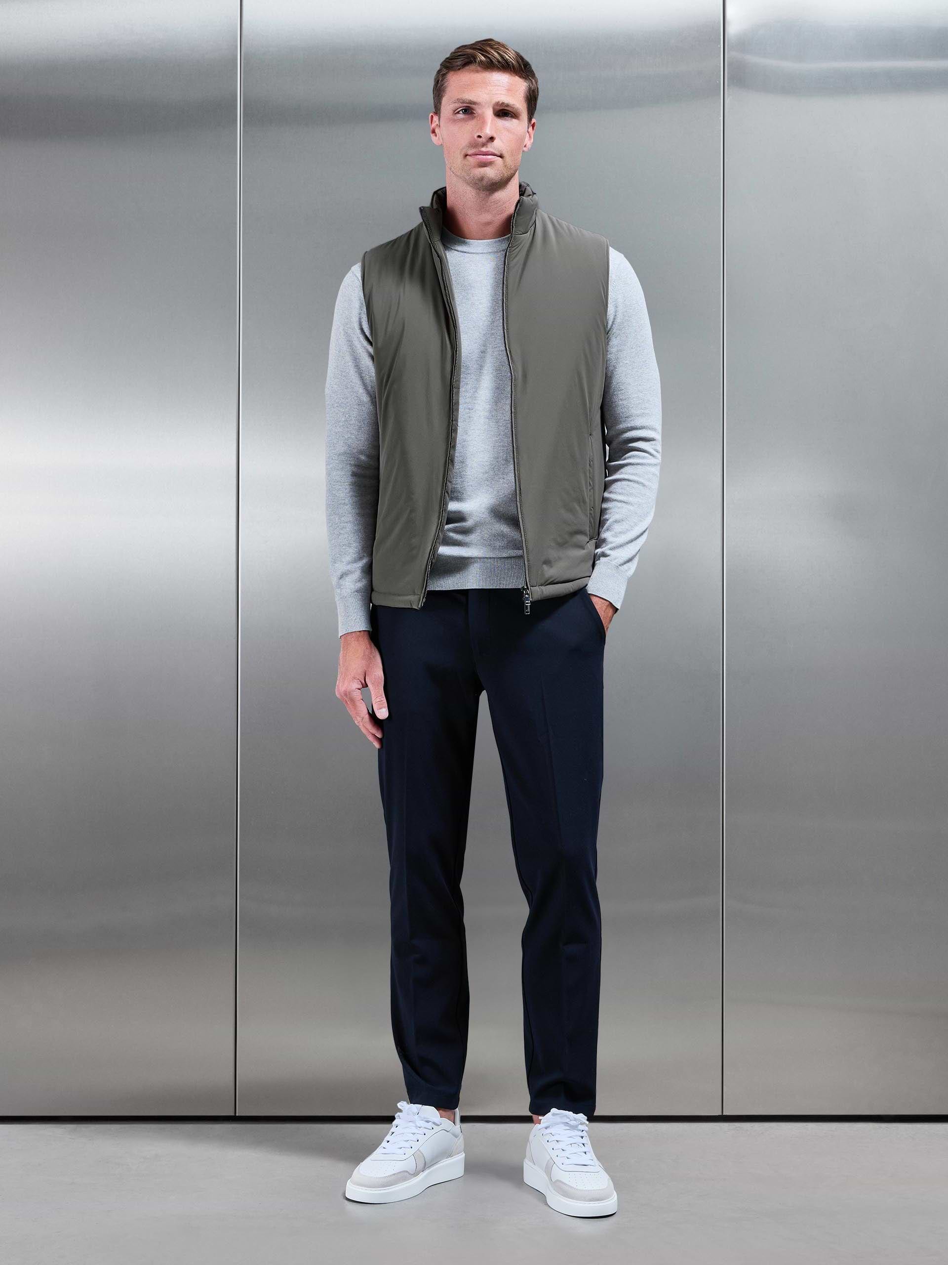 Padded Shell Gilet in Olive