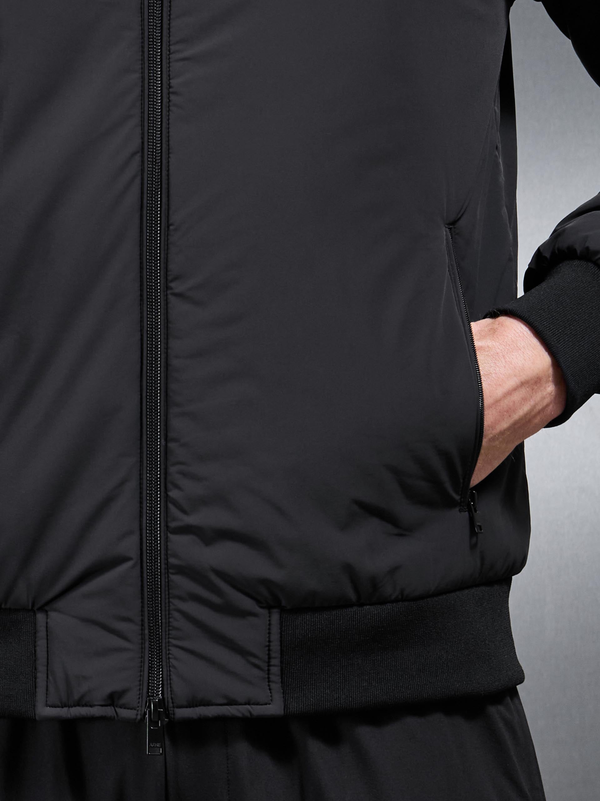 Mens Padded Tonal Windbreaker in Black