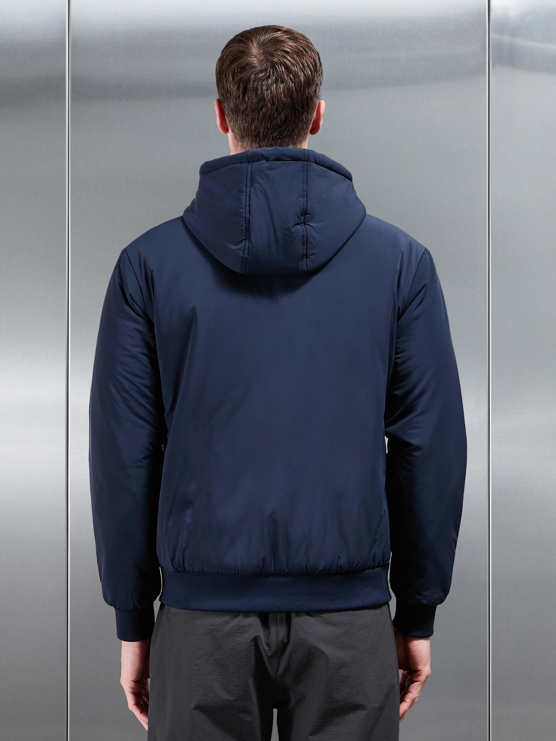 Mens Padded Tonal Windbreaker in Navy