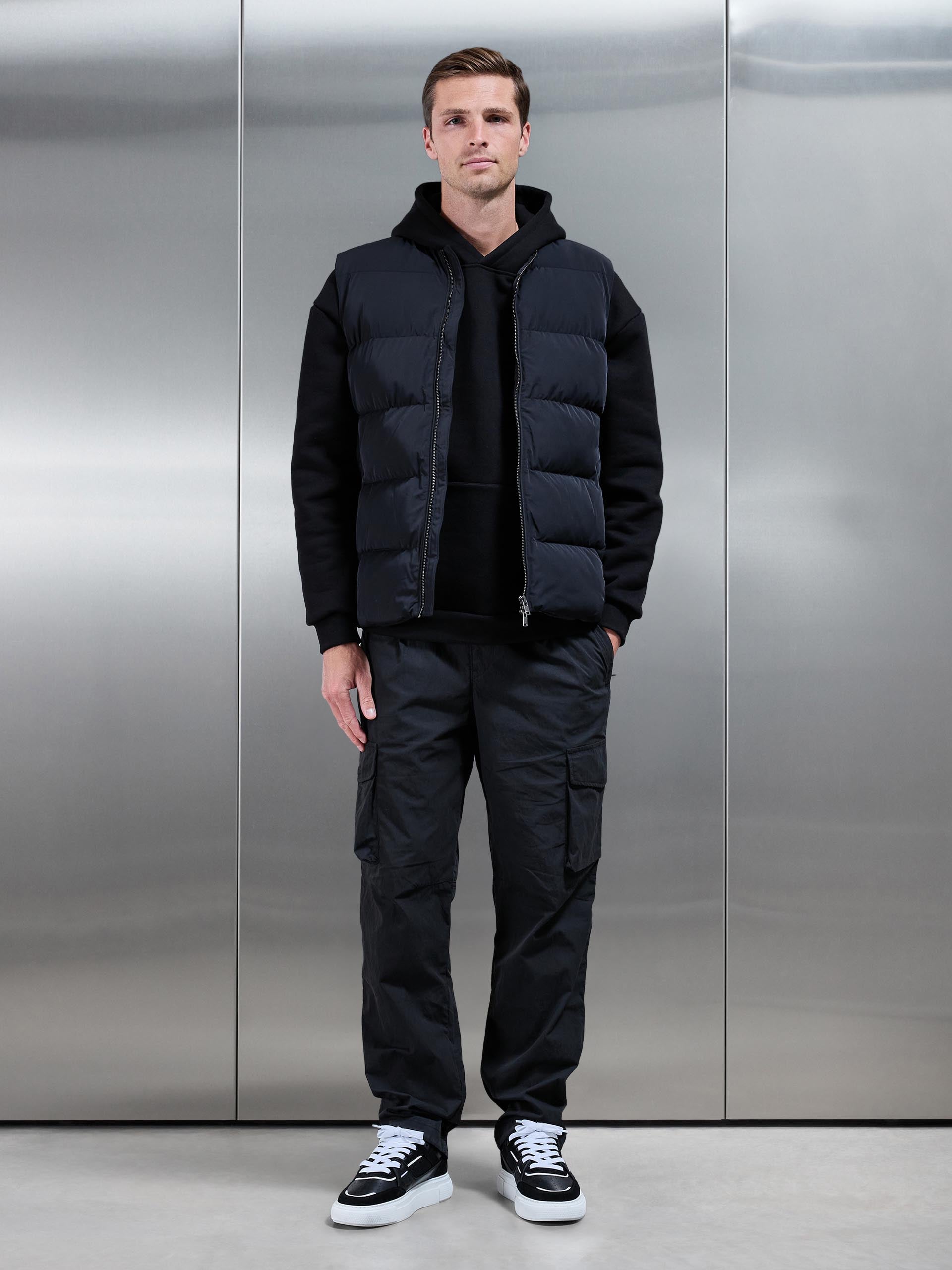 Mens Parachute Cargo Pant in Black