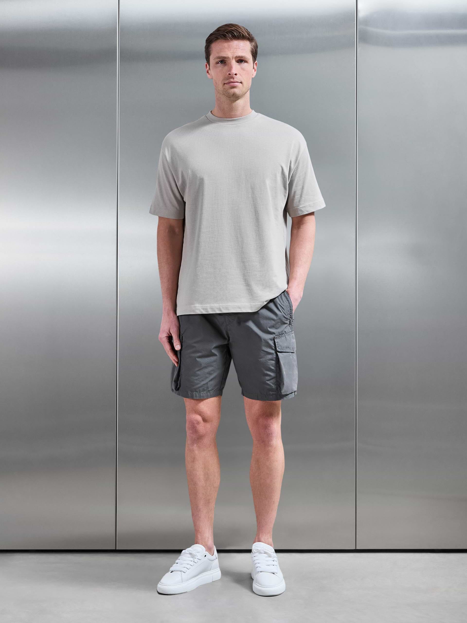 Mens Parachute Cargo Short in Grey