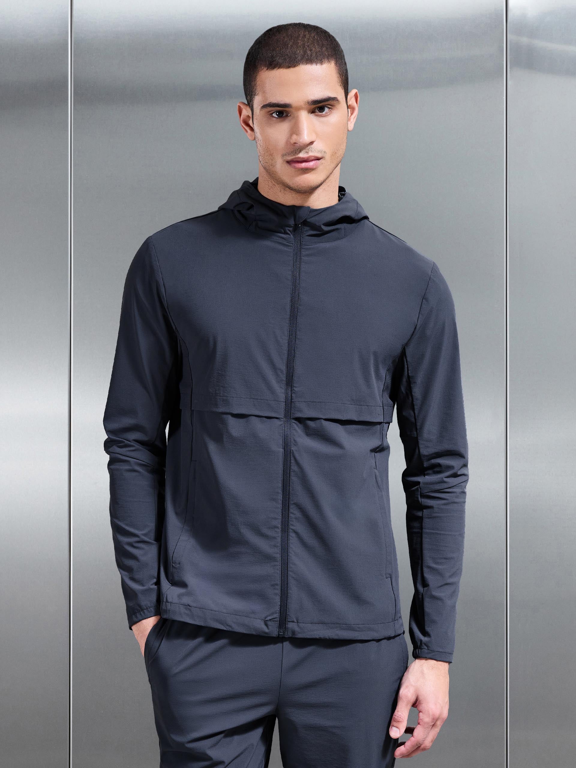 Mens Performance Windbreaker in Slate Blue