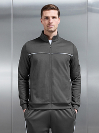 Mens Piping Track Jacket in Grey