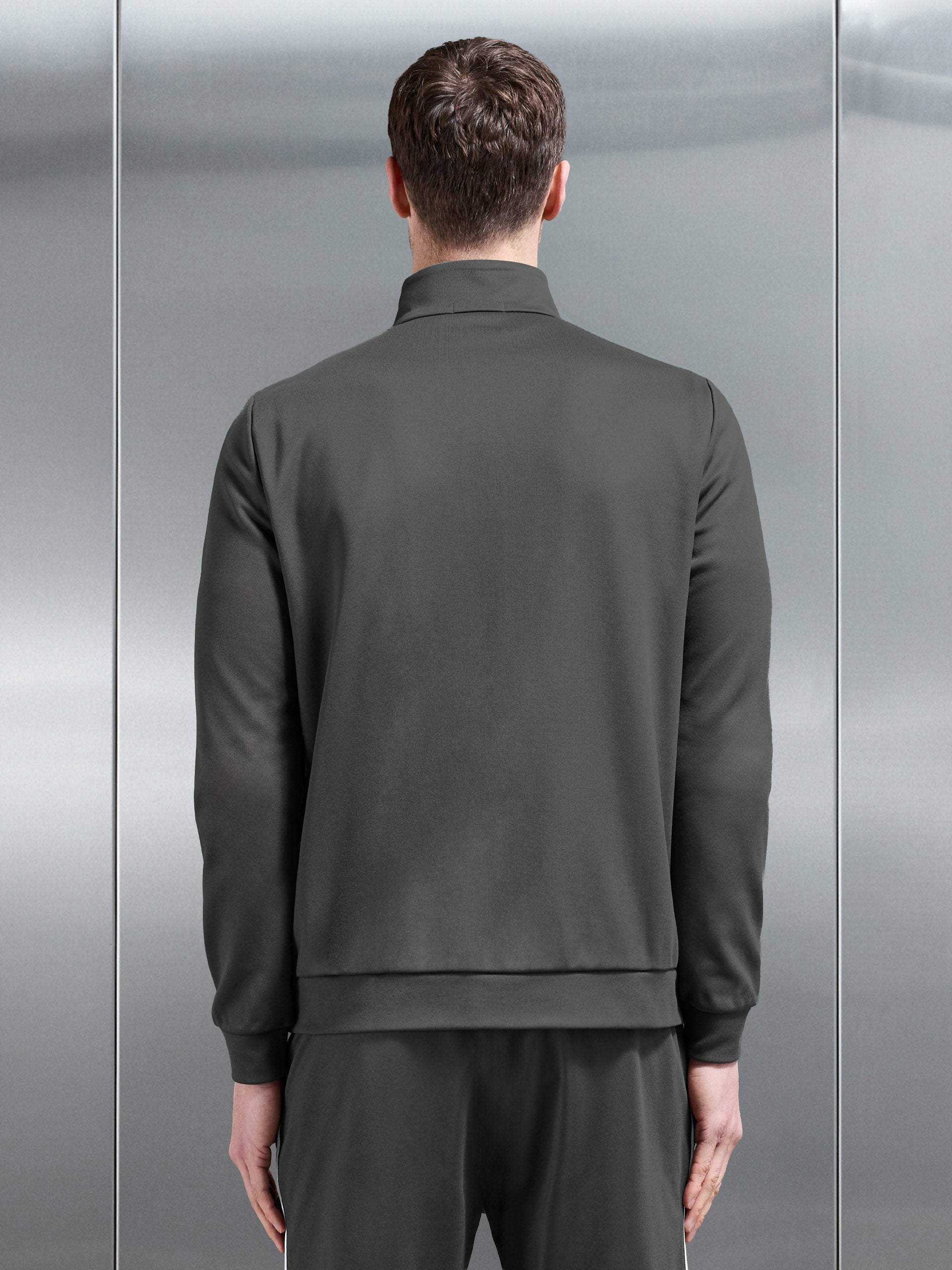 Mens Piping Track Jacket in Grey