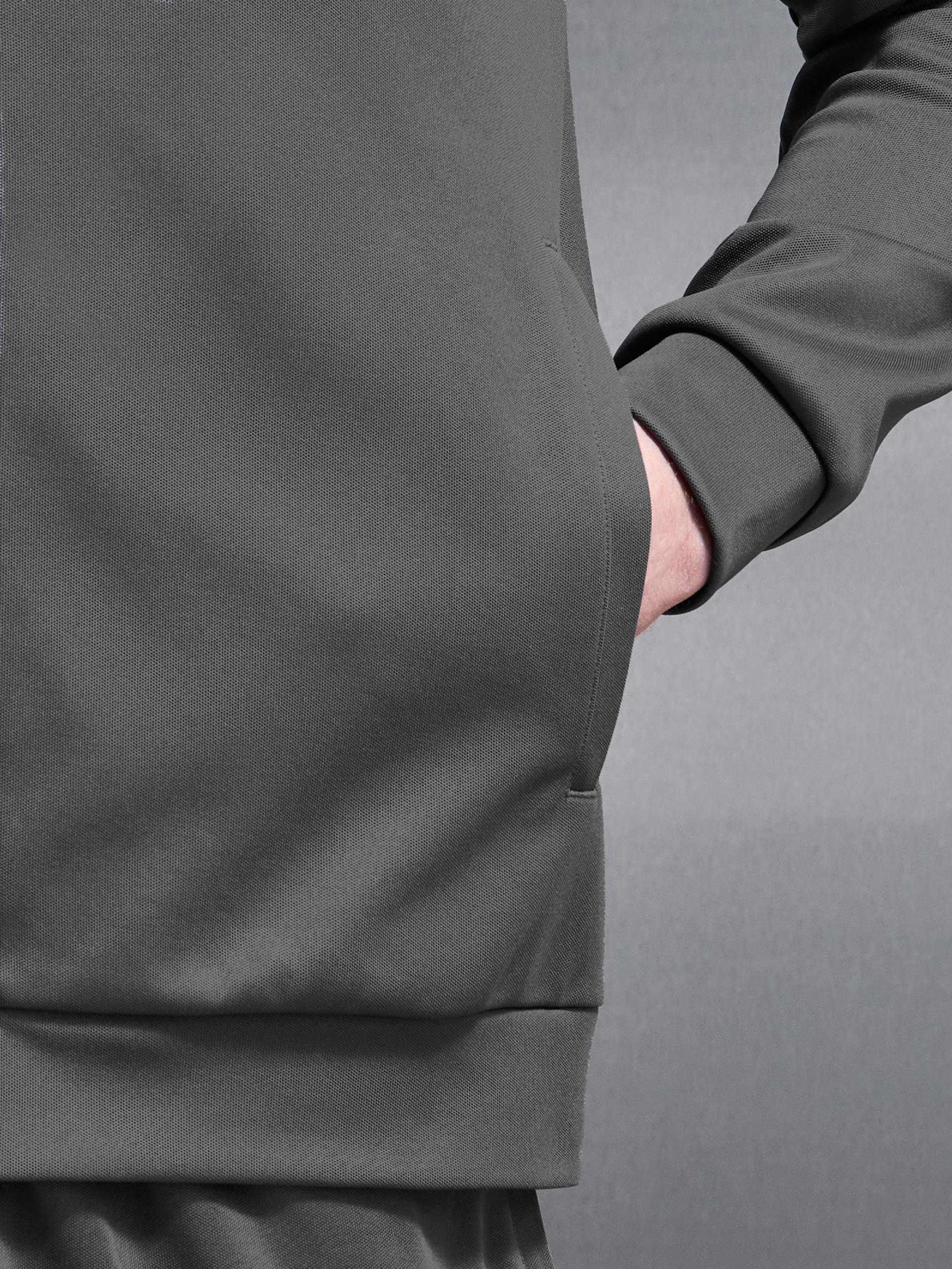 Mens Piping Track Jacket in Grey
