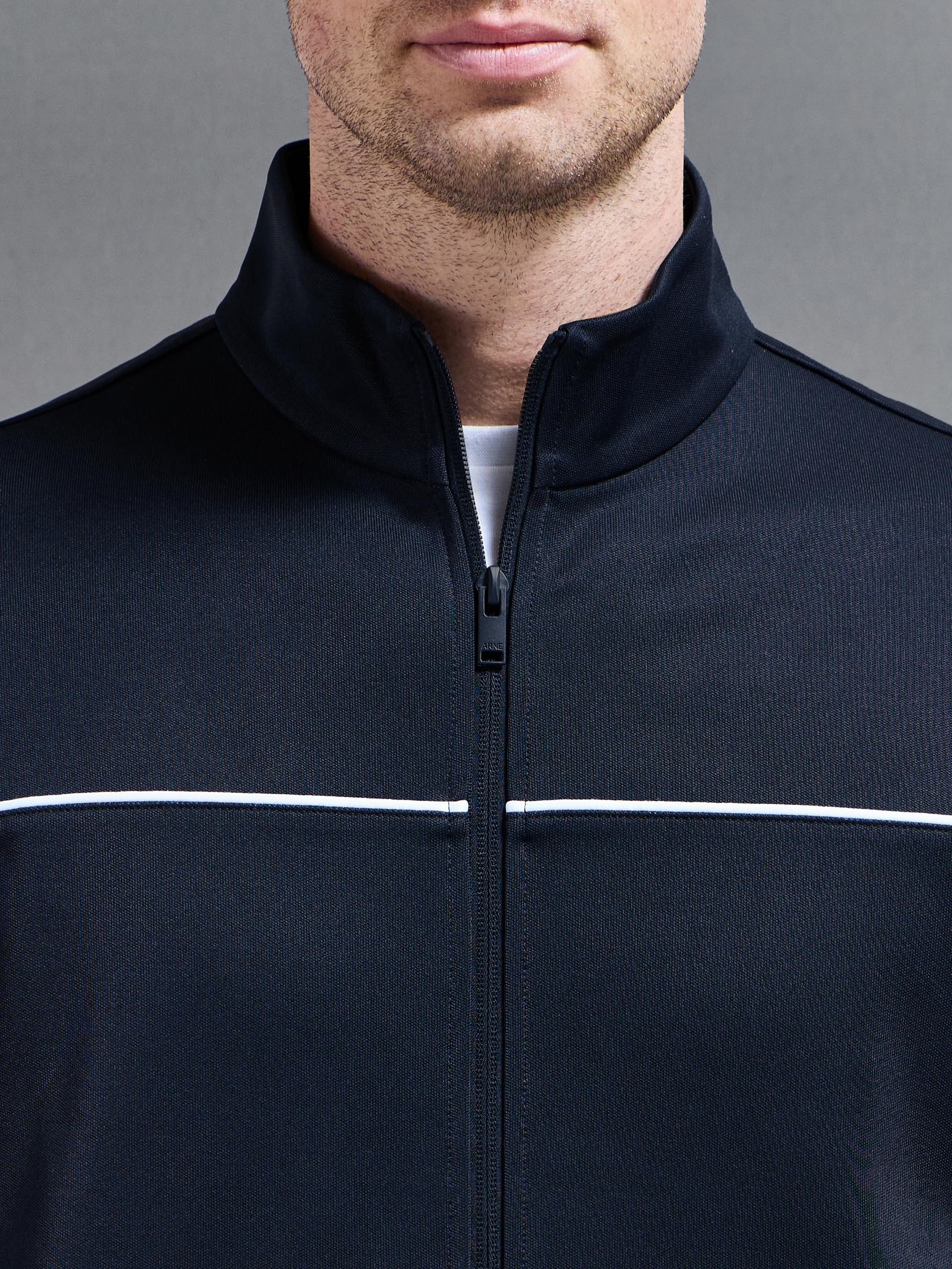 Mens Piping Track Jacket in Navy