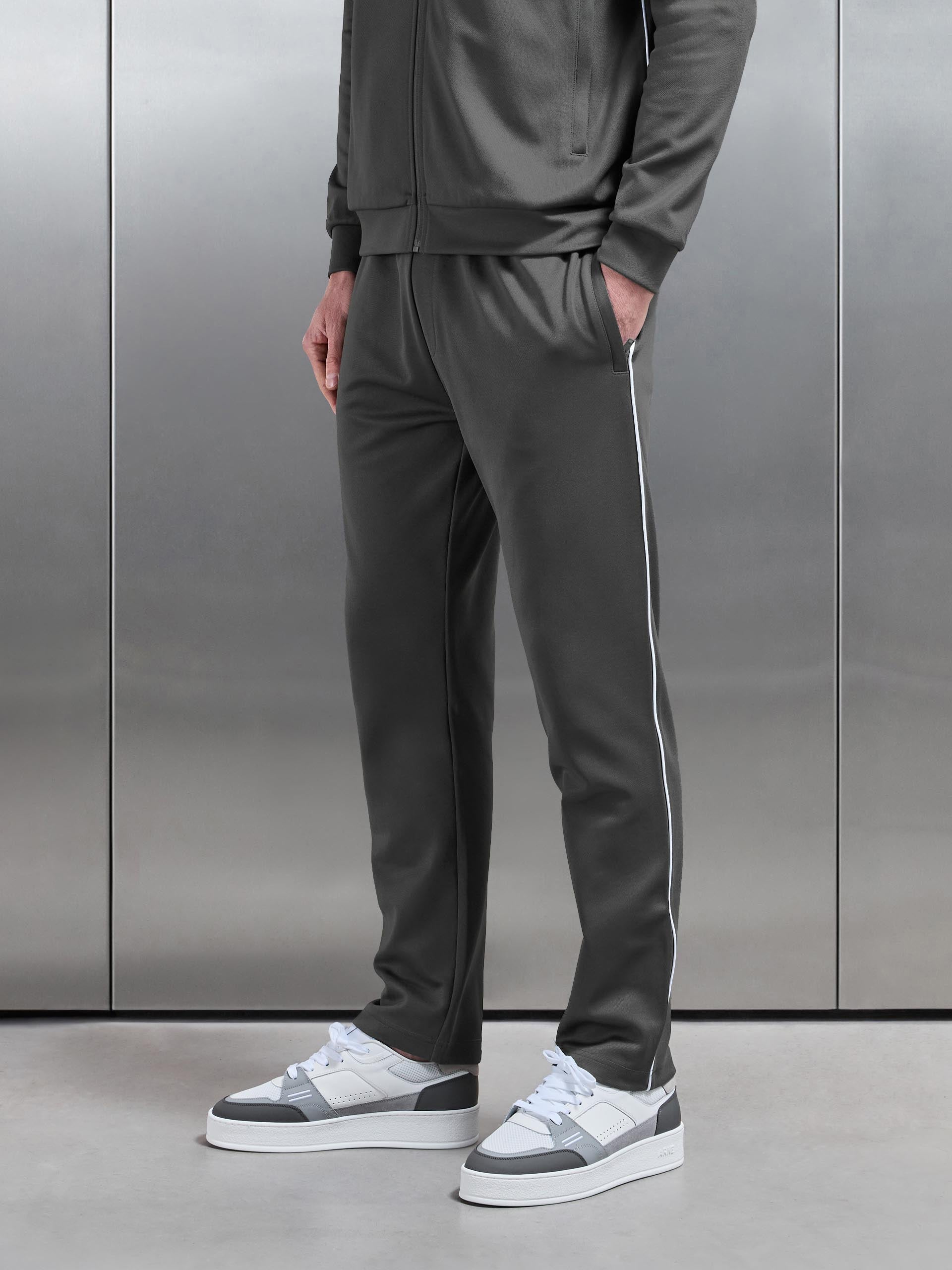 Mens Piping Track Pant in Grey