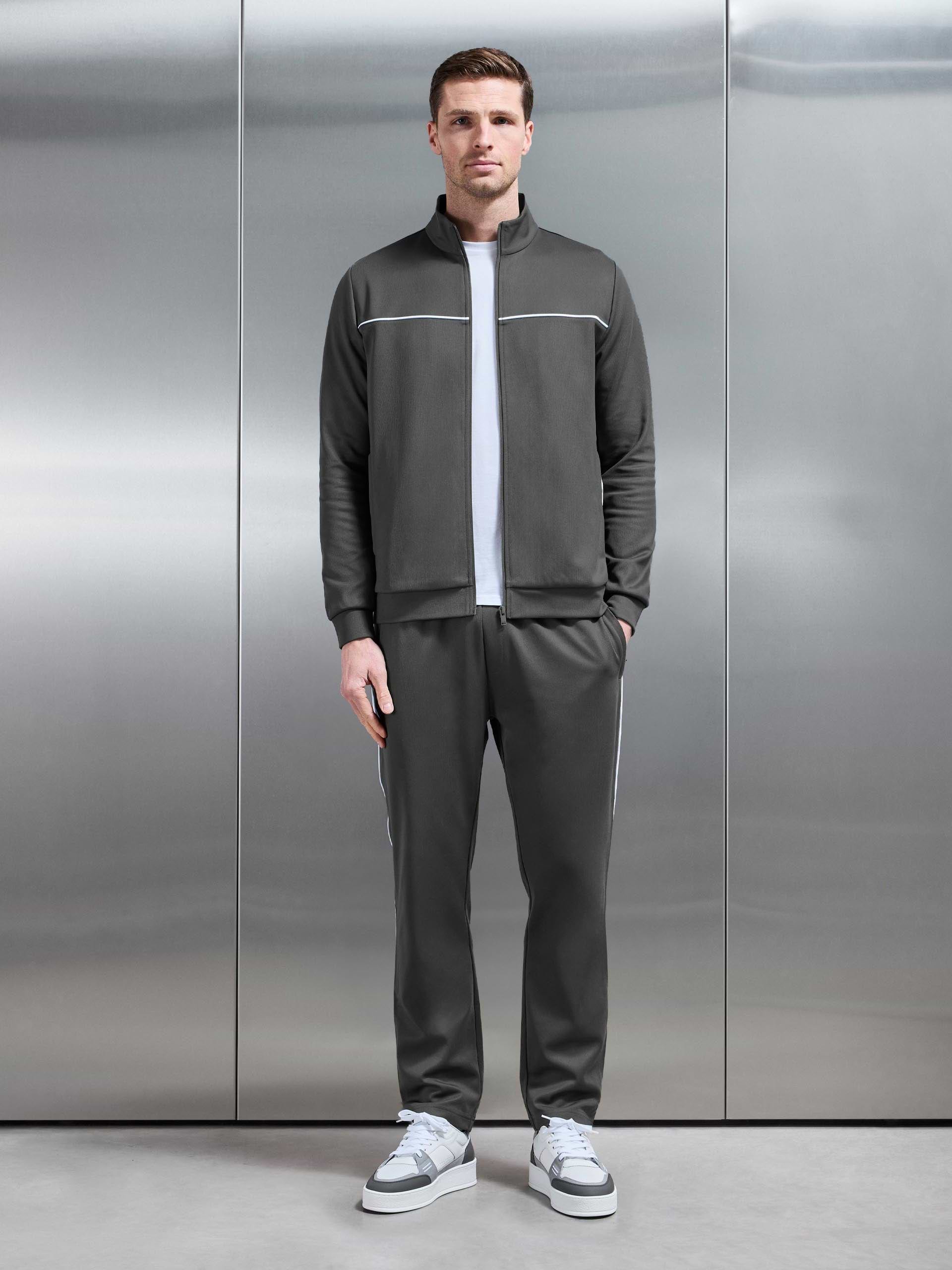 Mens Piping Track Pant in Grey