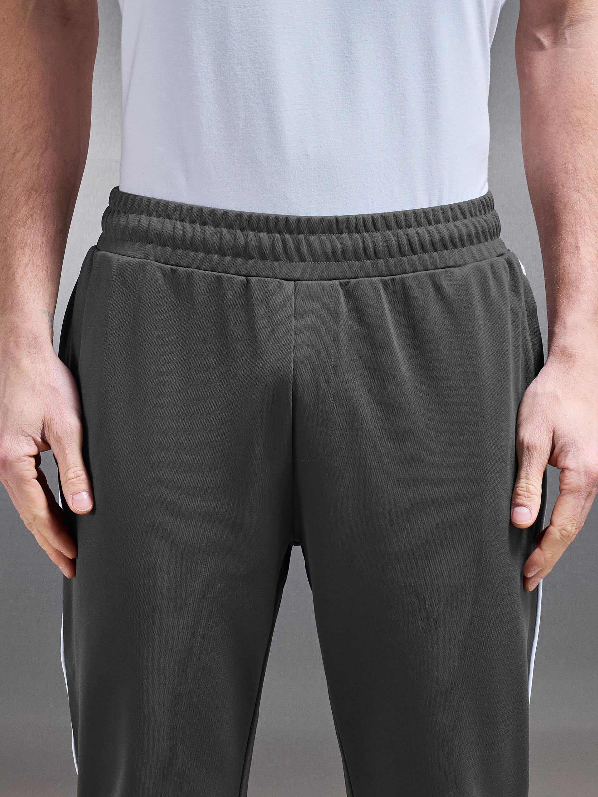 Mens Piping Track Pant in Grey