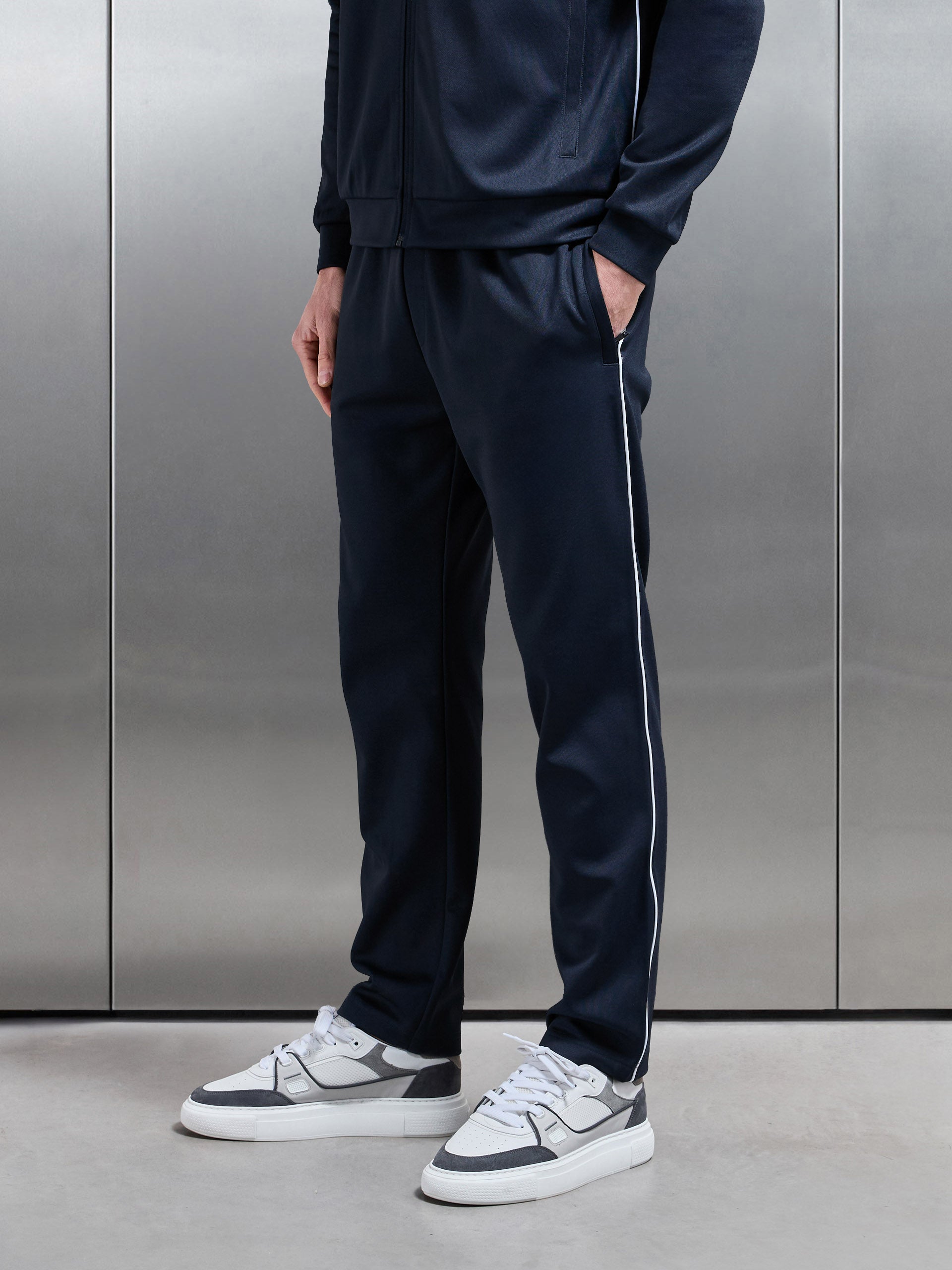 Mens Piping Track Pant in Navy
