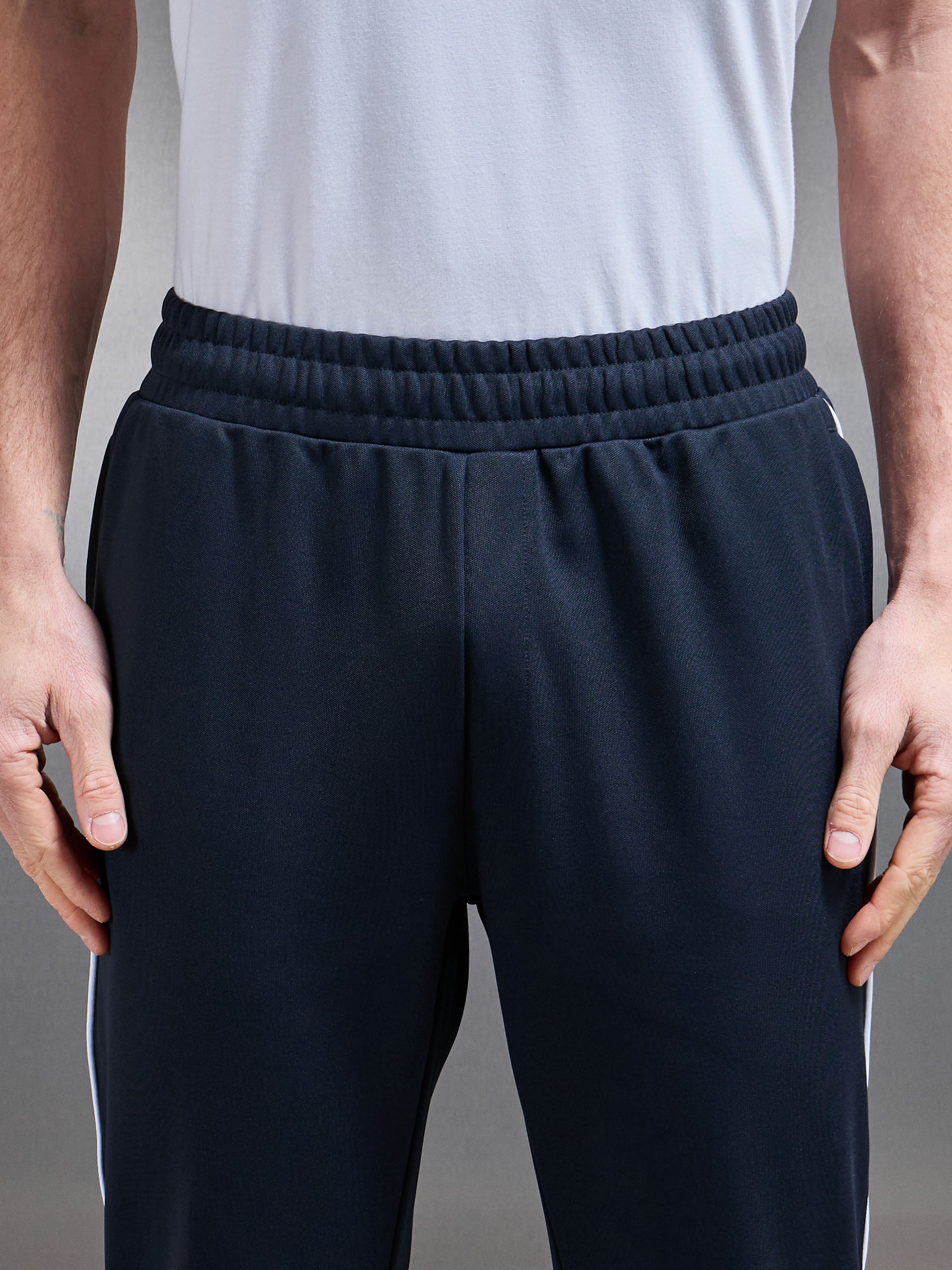 Mens Piping Track Pant in Navy