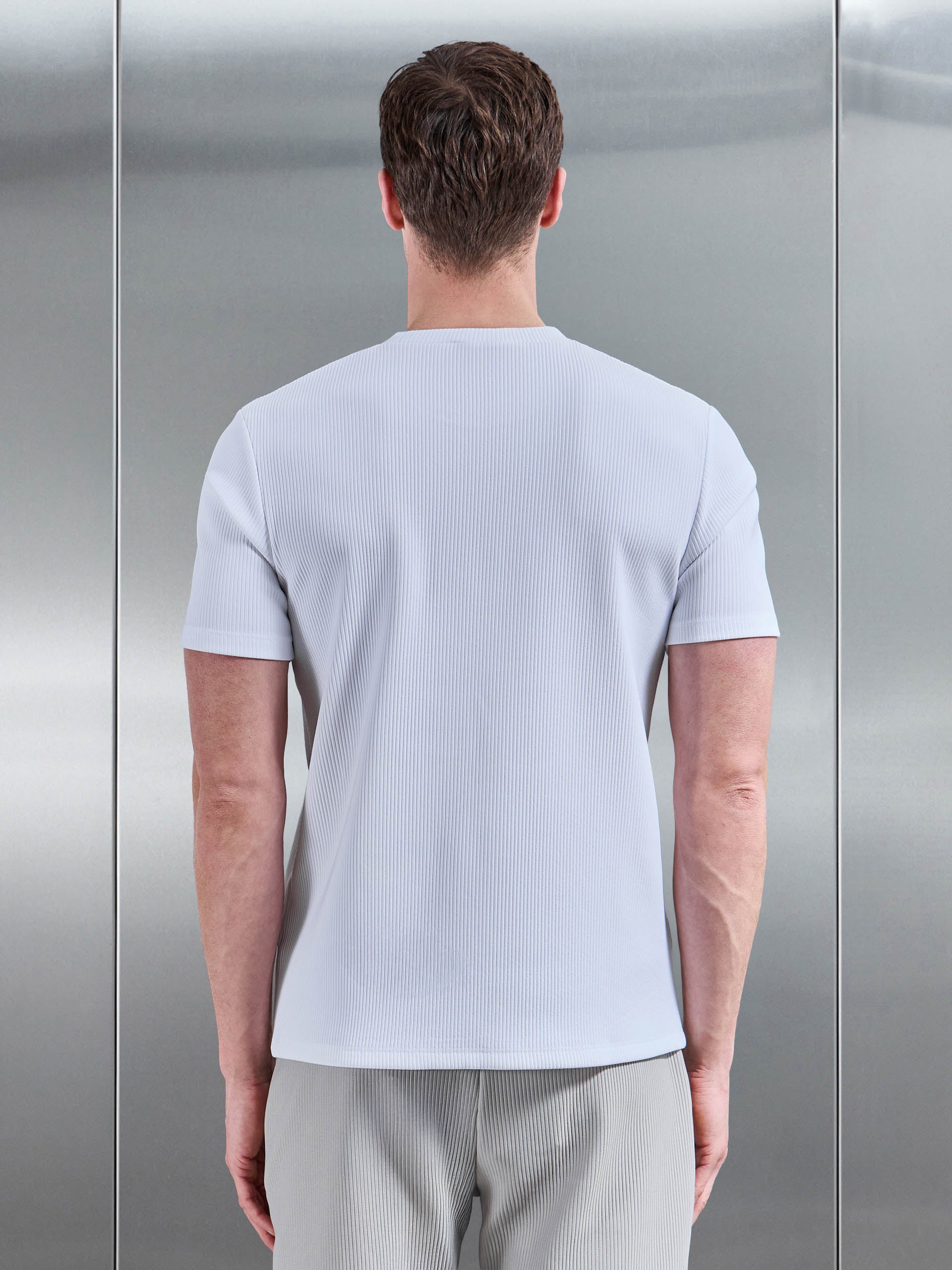 Mens Pleated T-Shirt in White