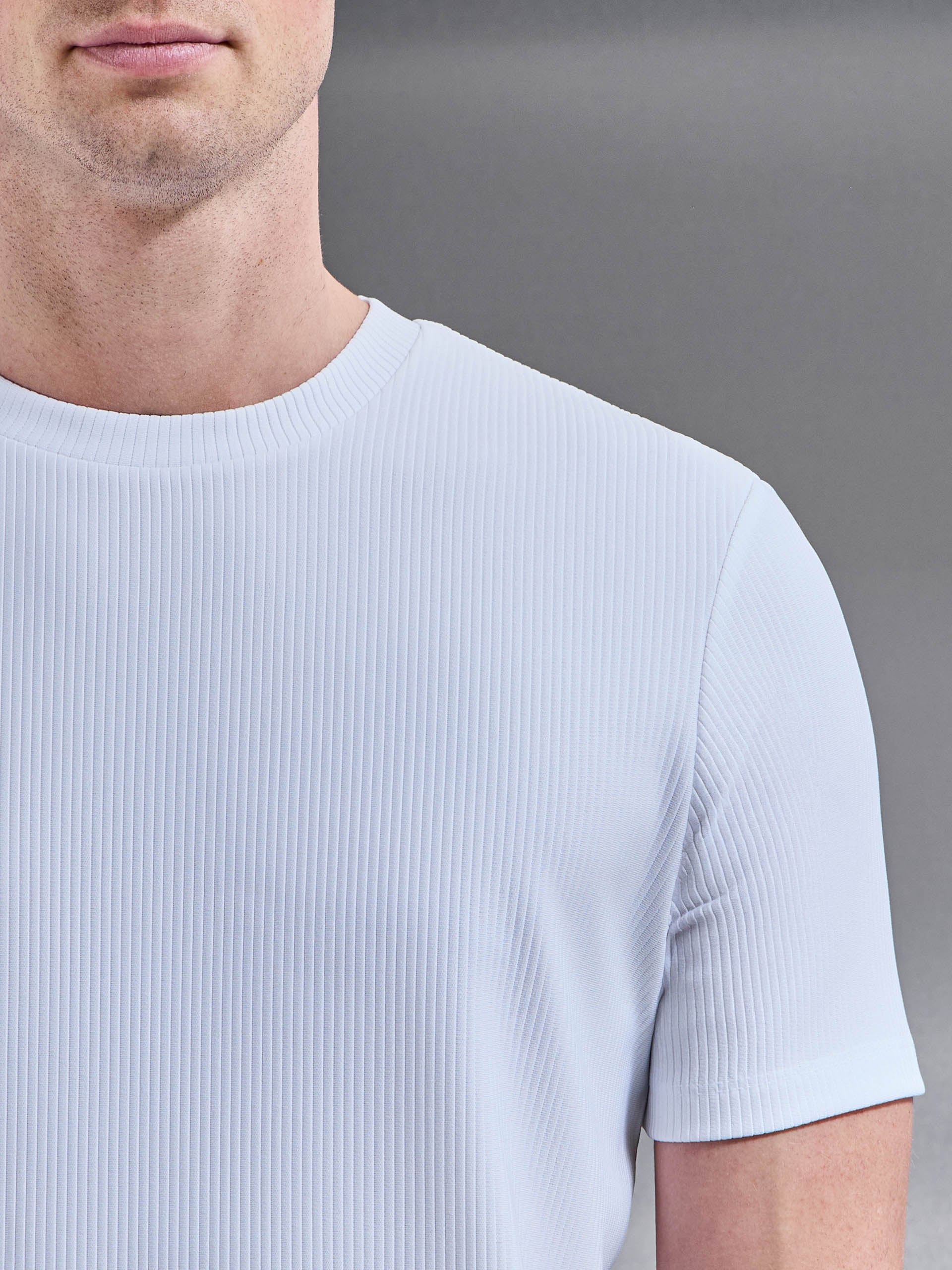 Mens Pleated T-Shirt in White