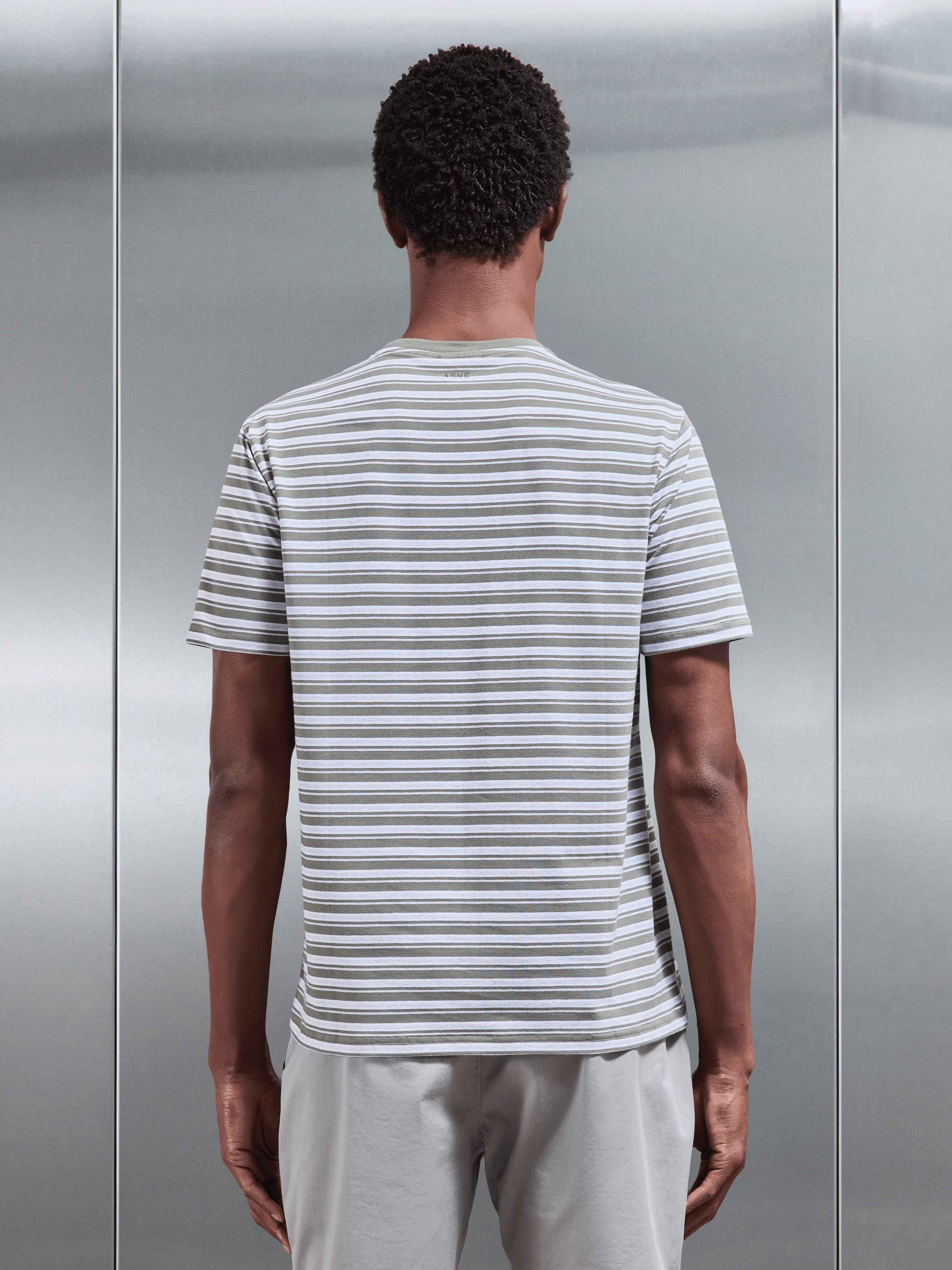 Mens Porto Stripe T-Shirt in Sage