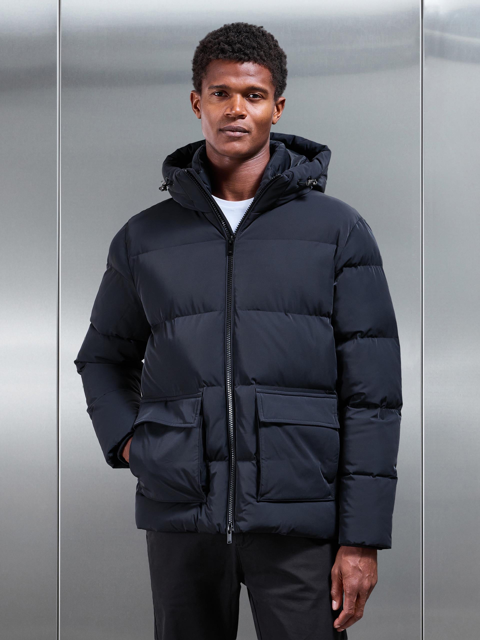 Mens Puffer Parka in Black