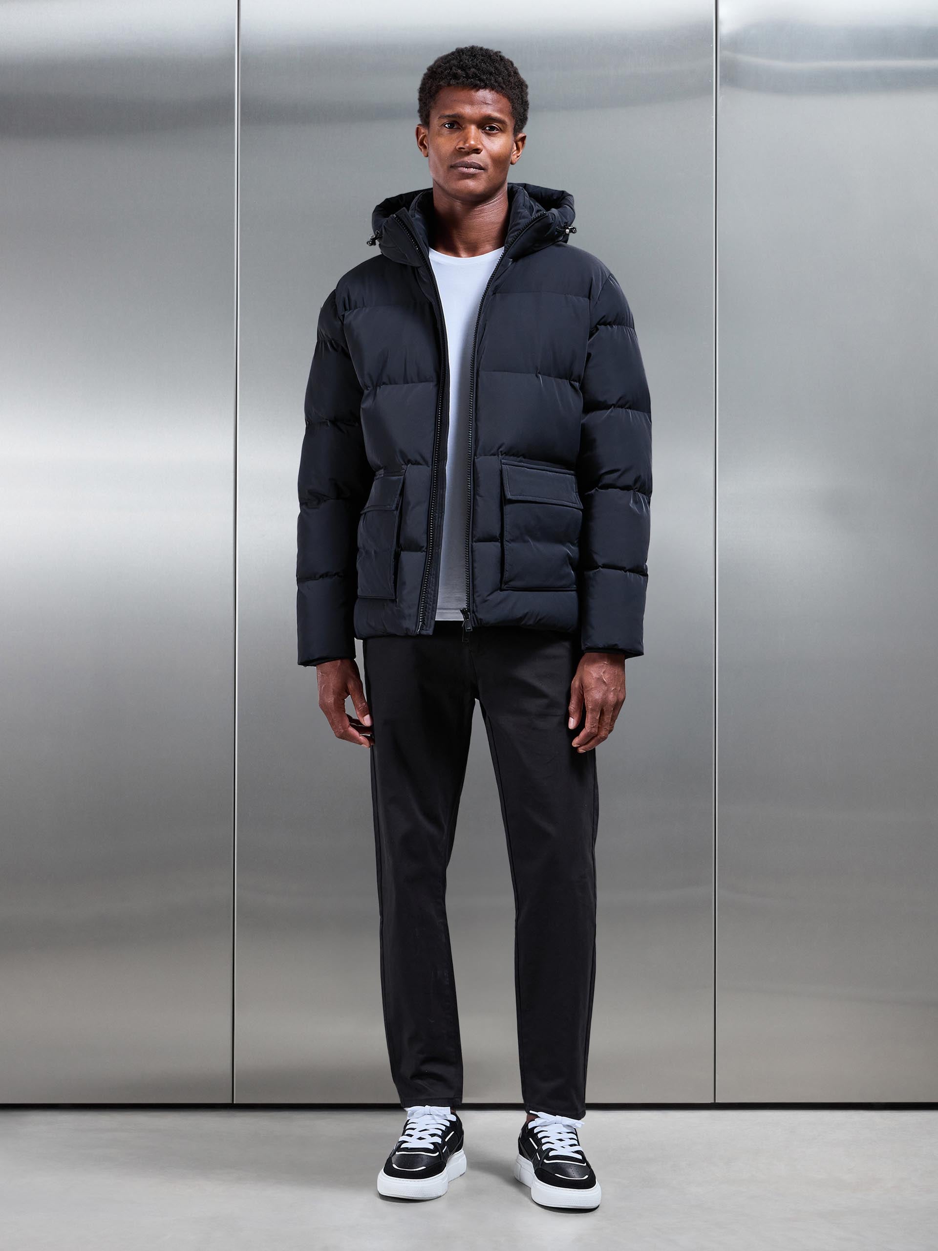Mens Puffer Parka in Black