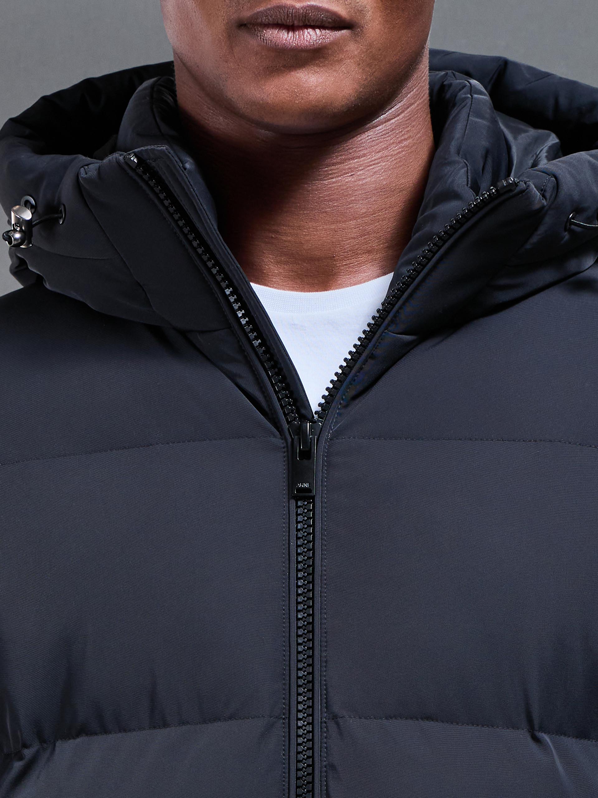Mens Puffer Parka in Black