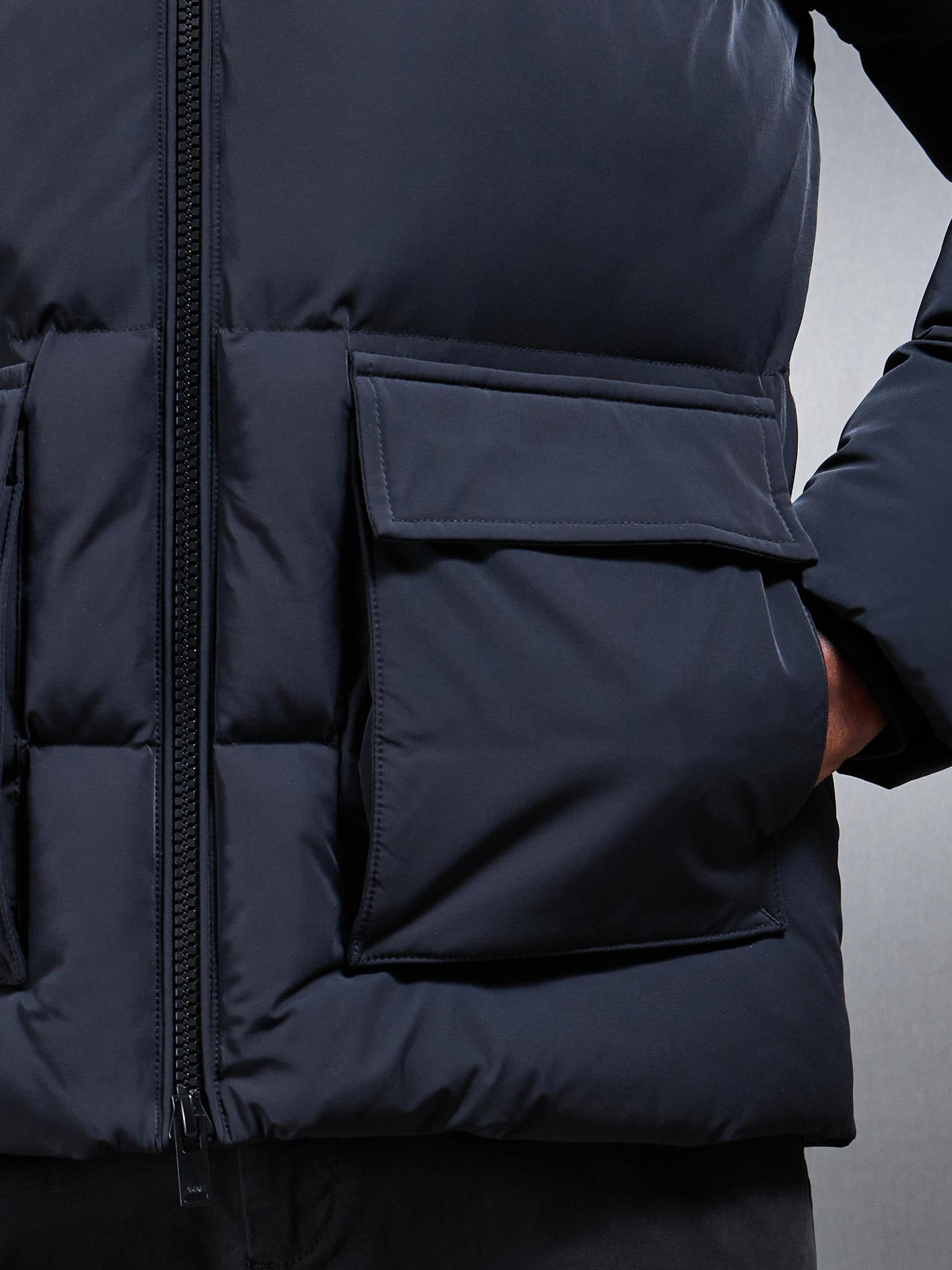 Mens Puffer Parka in Black