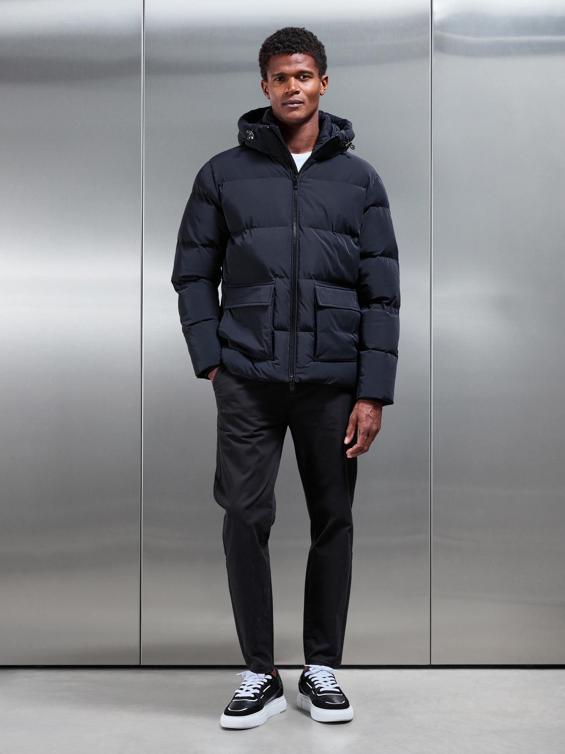 Mens Puffer Parka in Black