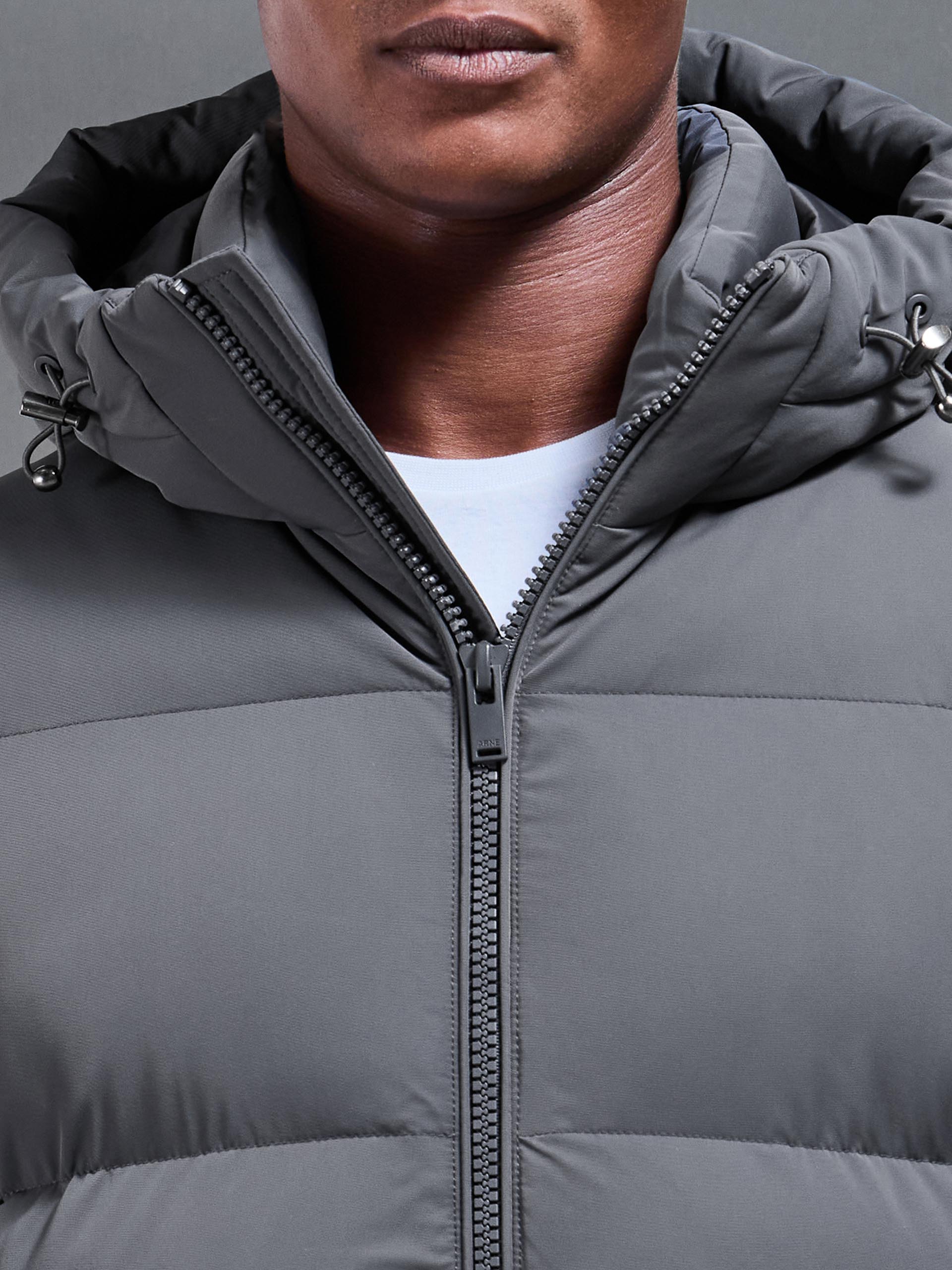 Mens Puffer Parka in Grey