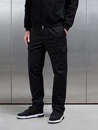 Mens Relaxed Fit Cotton Cargo Pant In Black