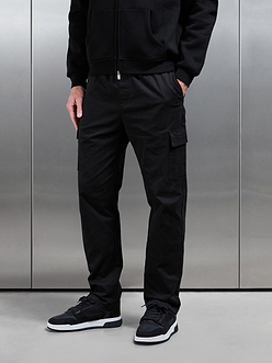 Mens Relaxed Fit Cotton Cargo Pant In Black