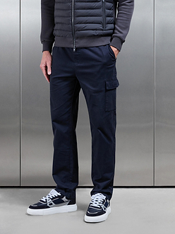 Mens Relaxed Fit Cotton Cargo Pant in Navy
