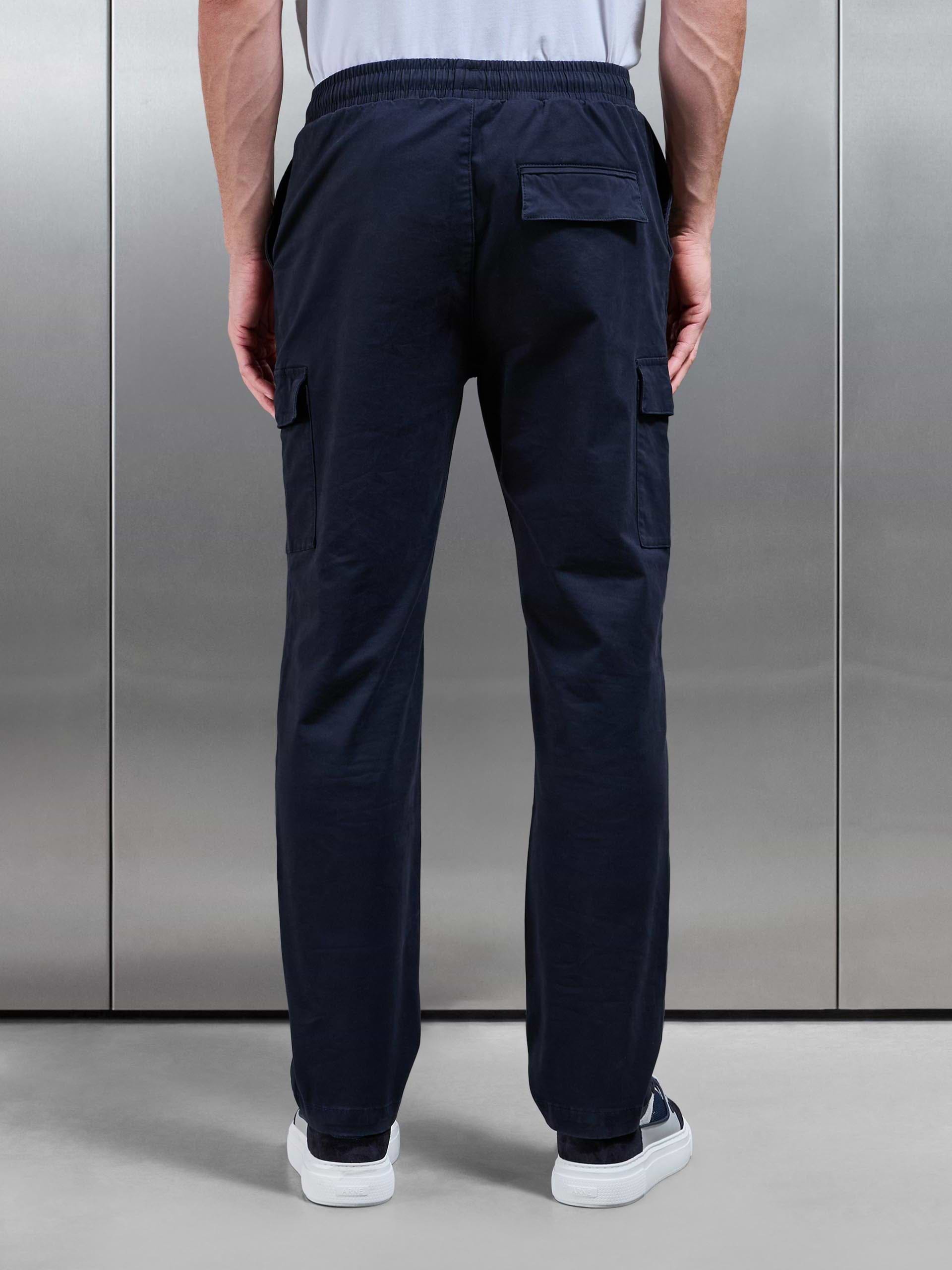 Relaxed Fit Cotton Cargo Pant in Navy