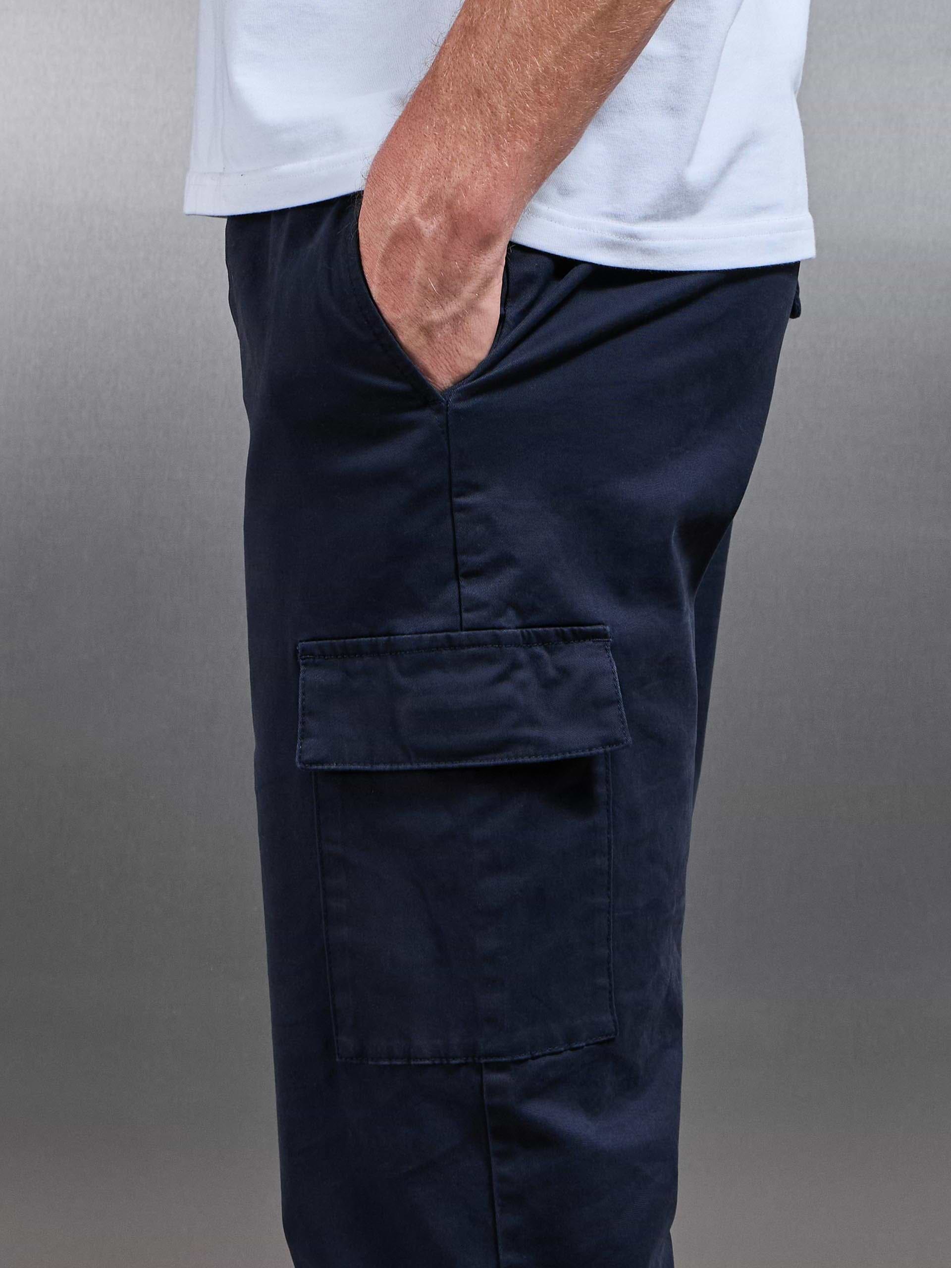 Relaxed Fit Cotton Cargo Pant in Navy