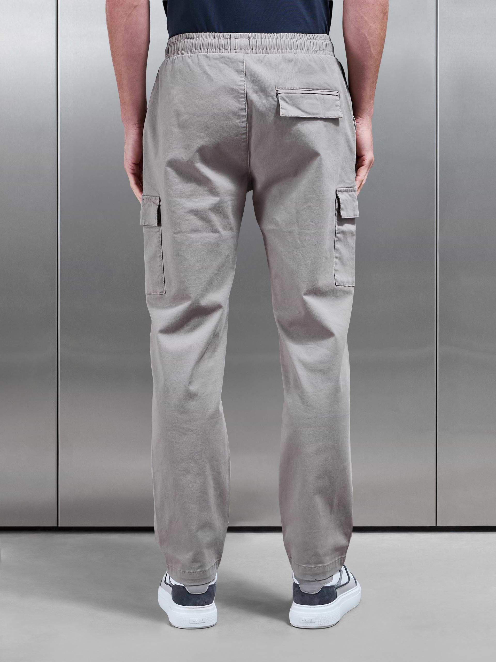 Relaxed Fit Cotton Cargo Pant in Taupe