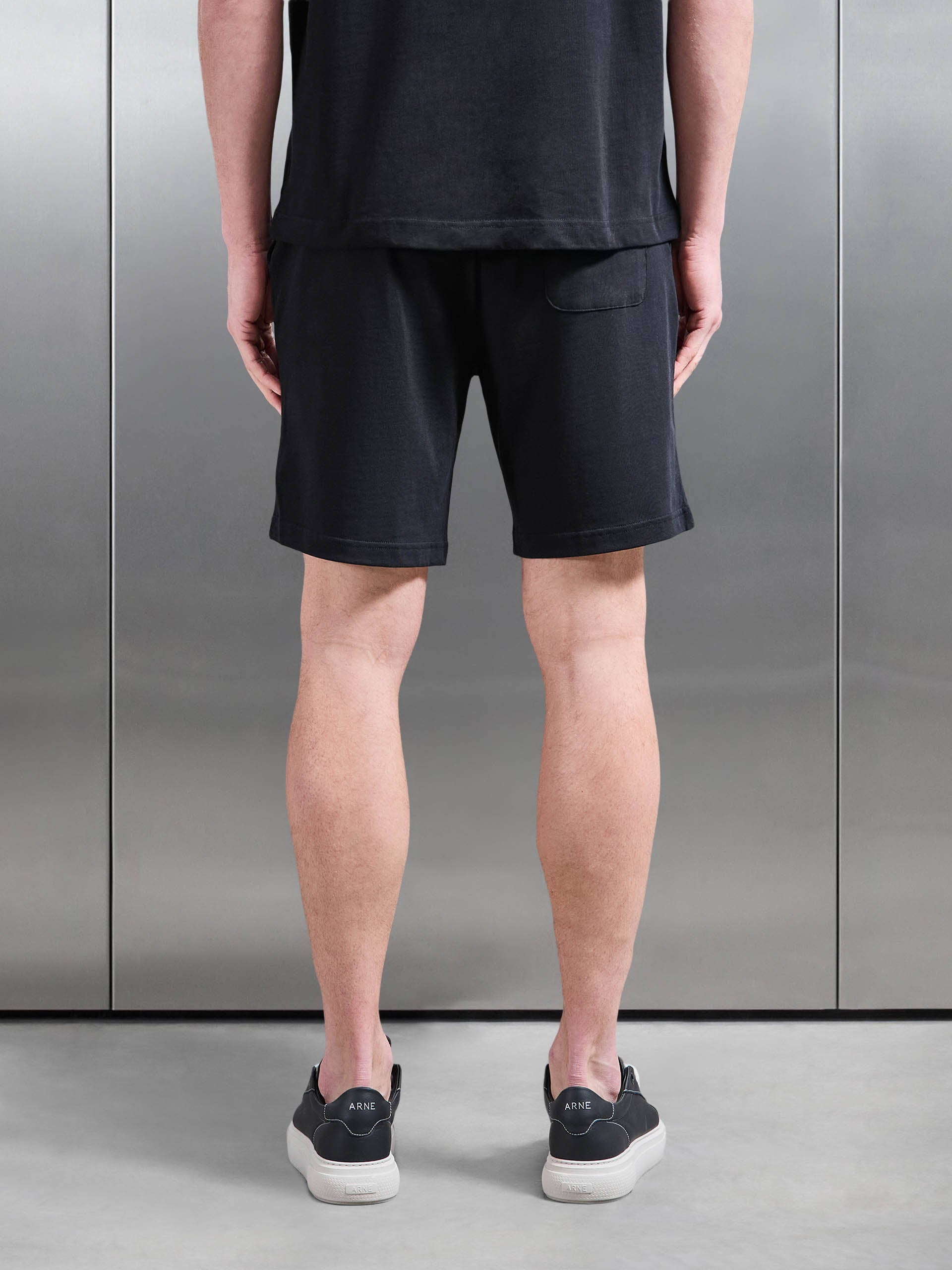 Mens Relaxed Fit Cotton Short in Black