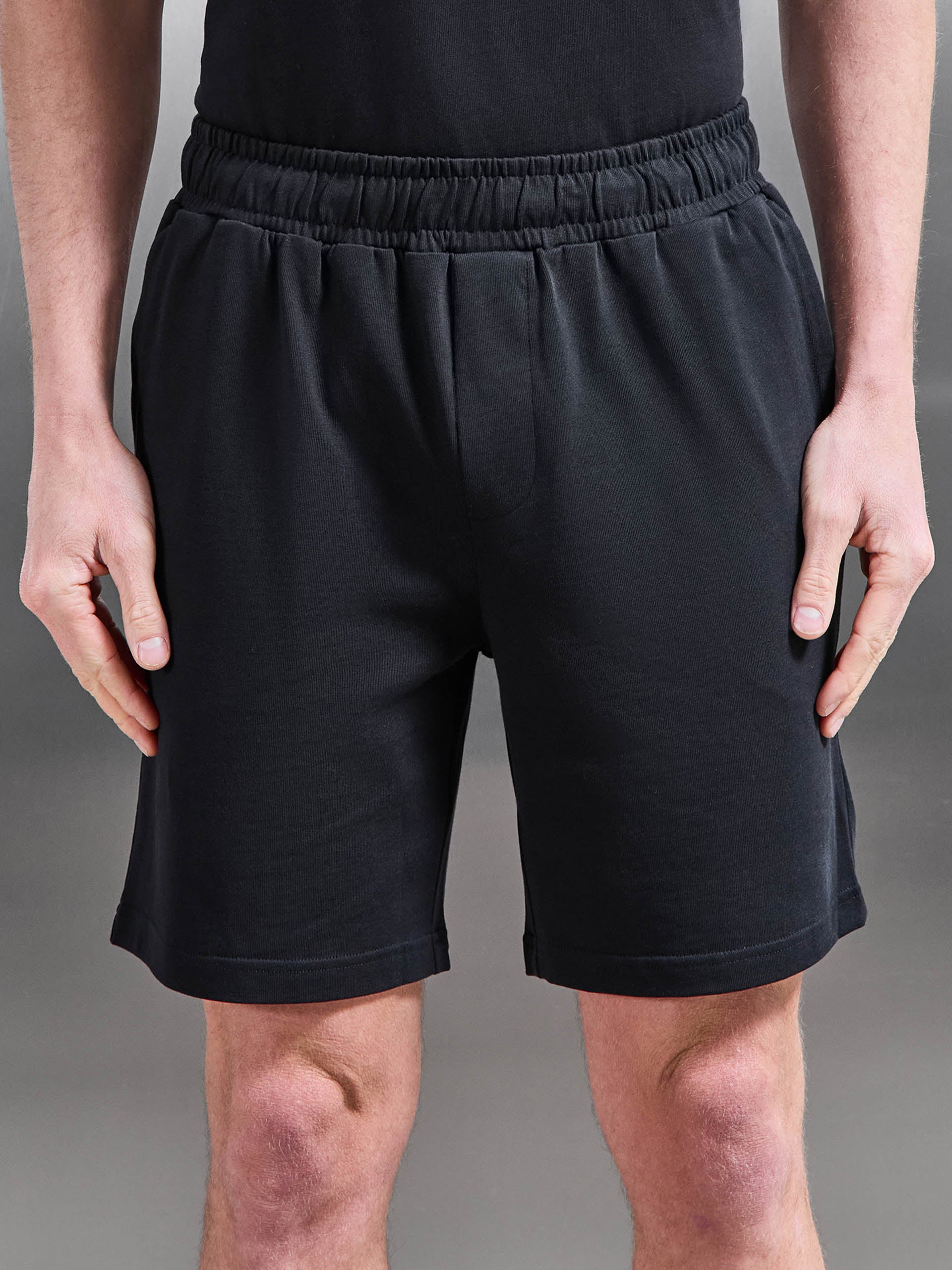 Mens Relaxed Fit Cotton Short in Black