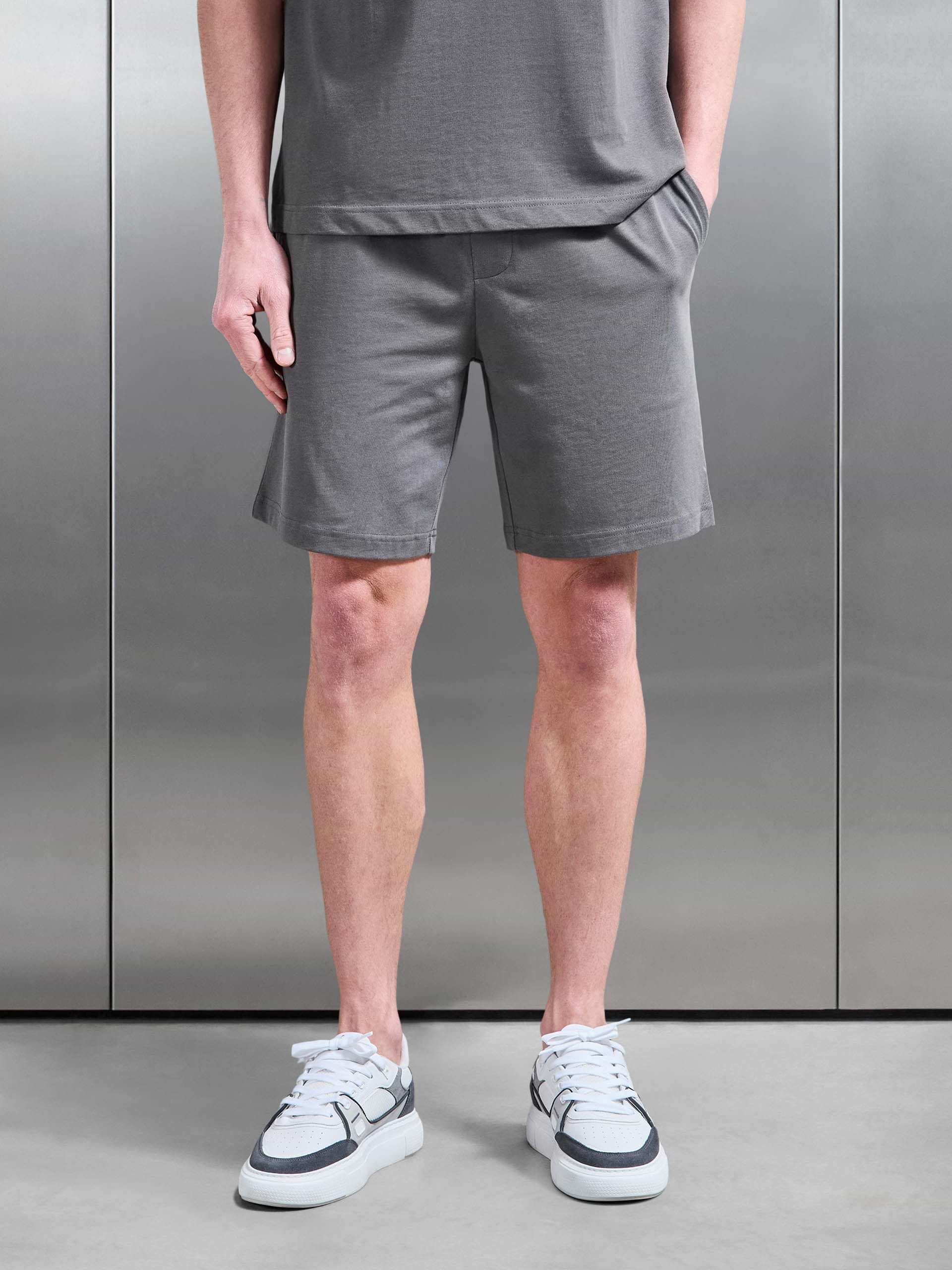 Relaxed Fit Cotton Short in Grey
