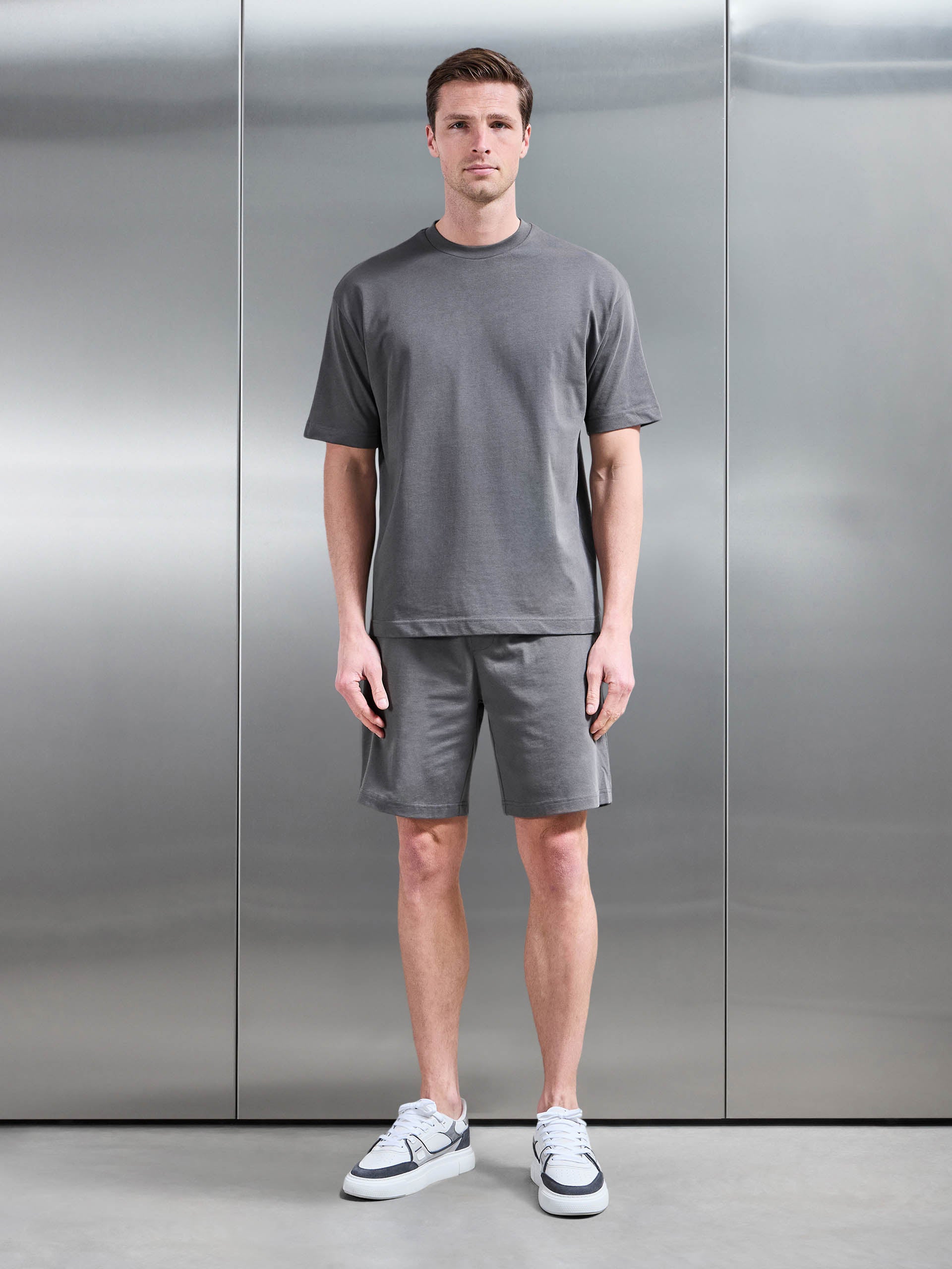 Mens Relaxed Fit Cotton Short in Grey