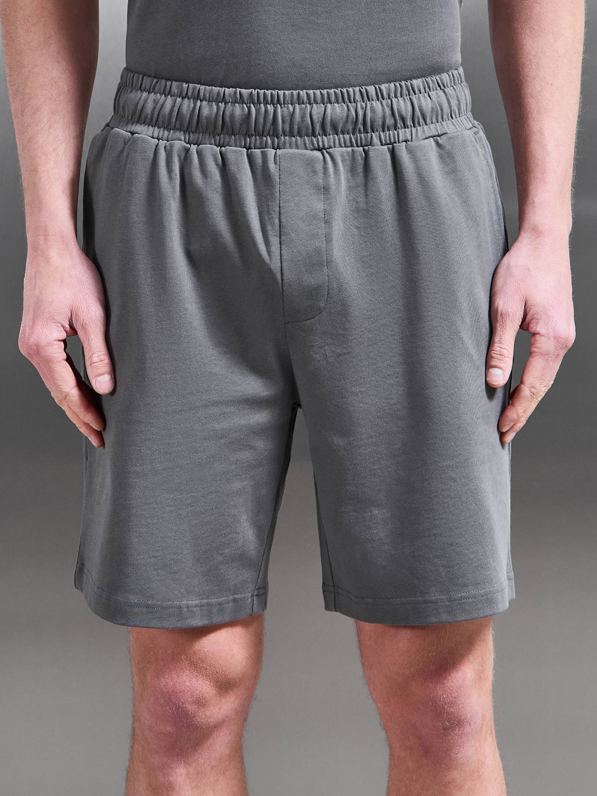 Mens Relaxed Fit Cotton Short in Grey