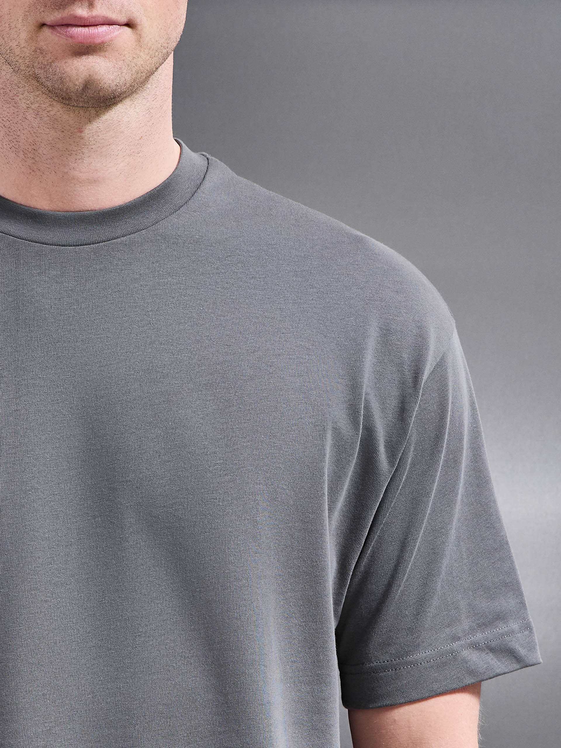 Mens Relaxed Fit Cotton T-Shirt in Grey