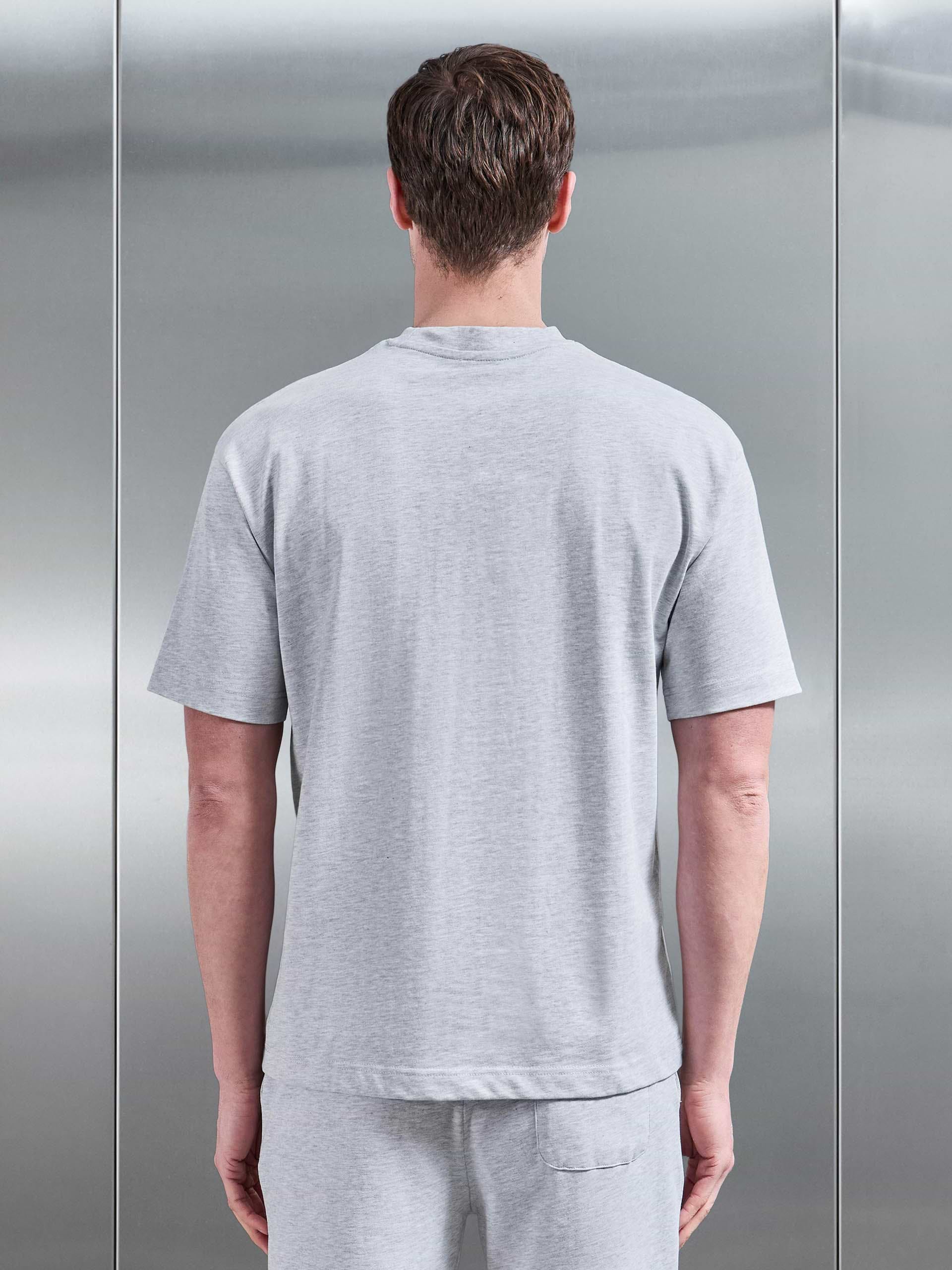 Relaxed Fit Cotton T-Shirt in Grey Marl