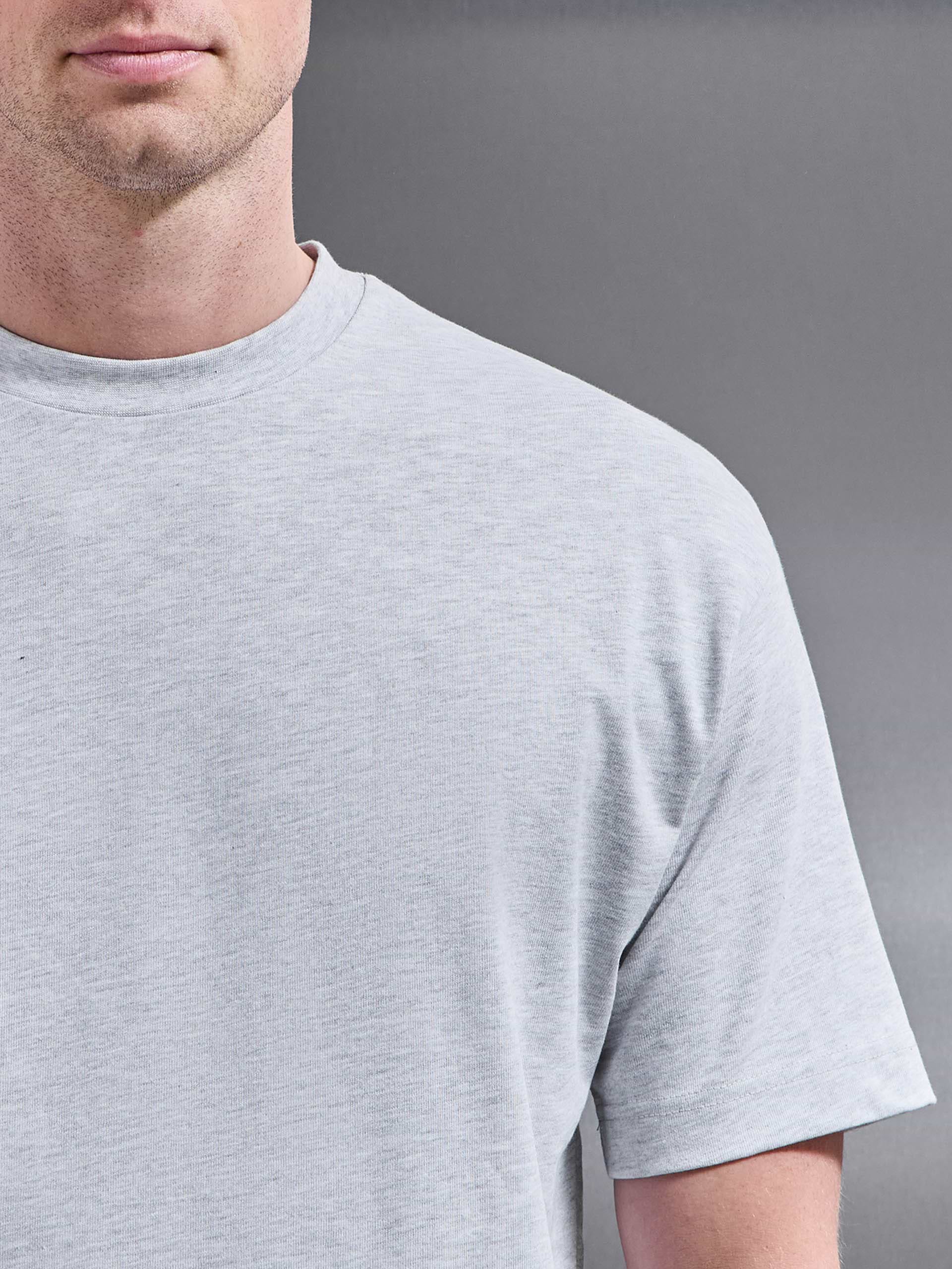 Relaxed Fit Cotton T-Shirt in Grey Marl