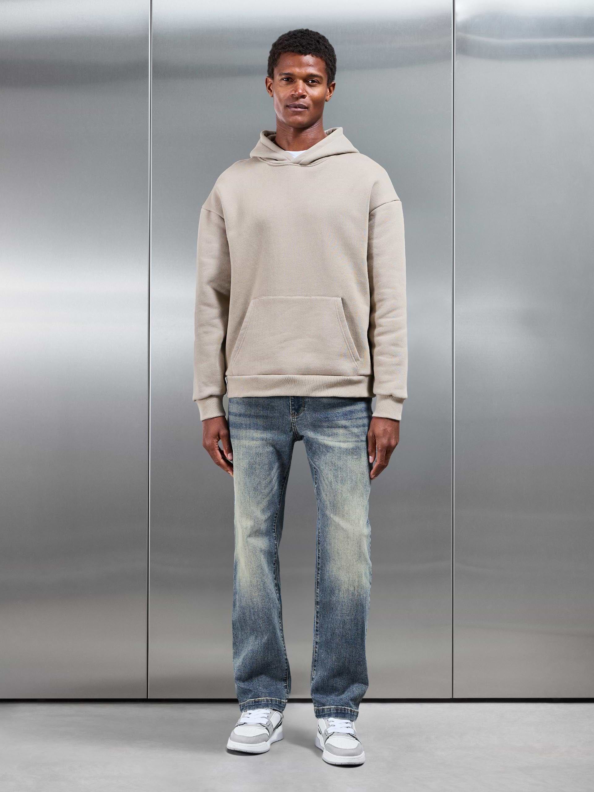 Relaxed Fit Denim Jeans in Sand Wash